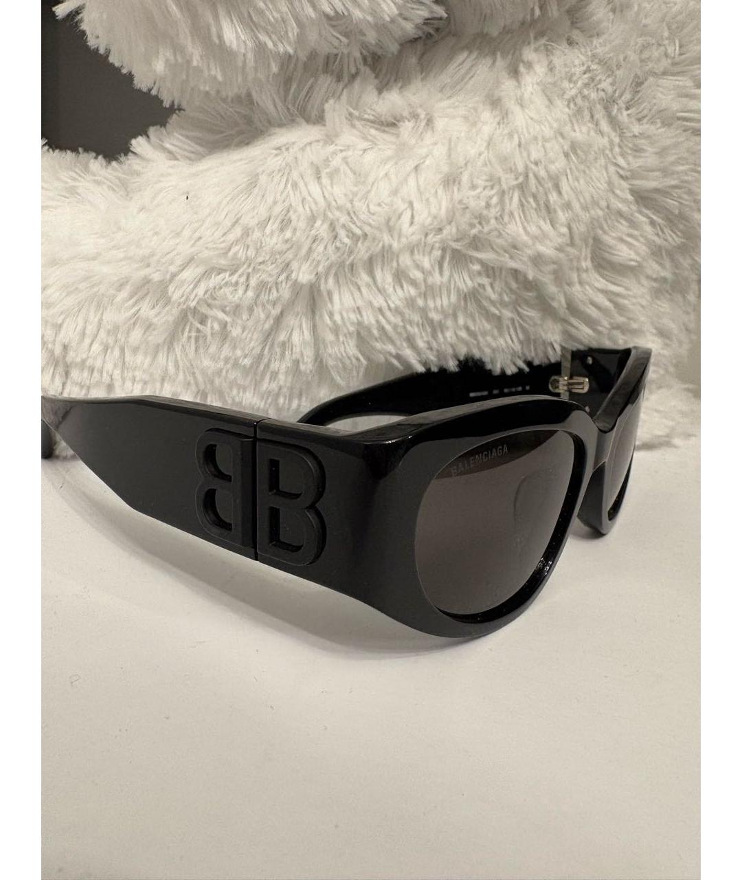 BALENCIAGA Черные пластиковые солнцезащитные очки, фото 3