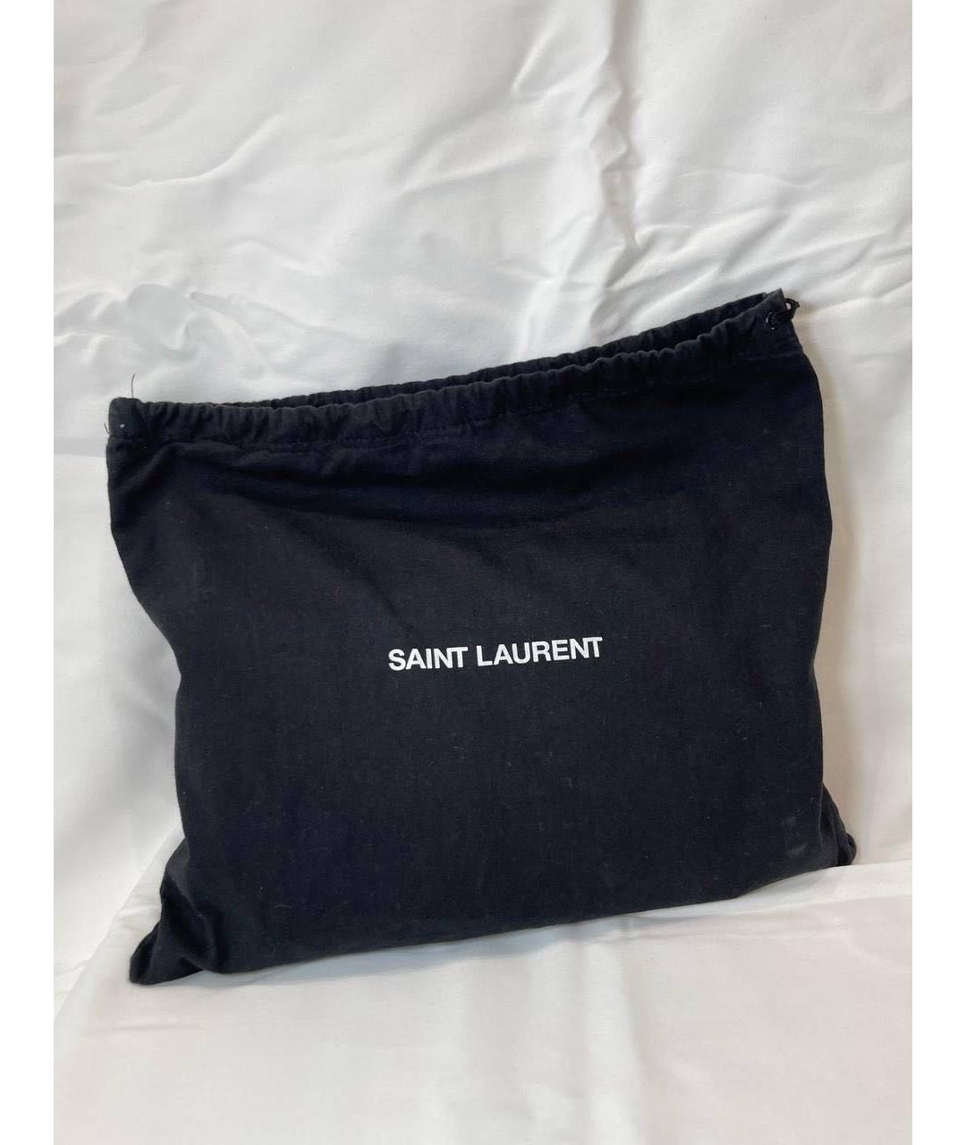 SAINT LAURENT Черная кожаная сумка через плечо, фото 5