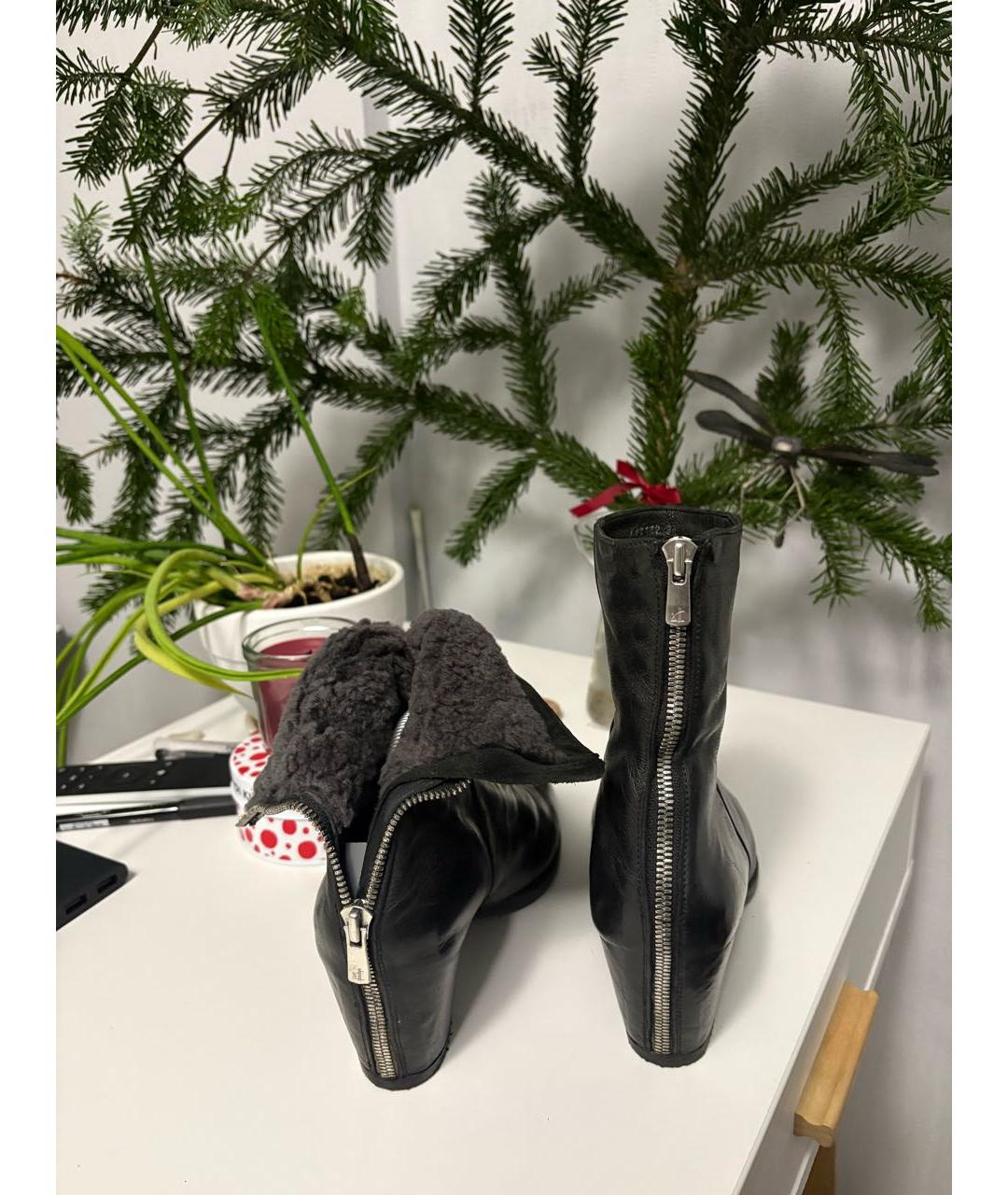 OFFICINE CREATIVE Черные кожаные ботильоны, фото 5