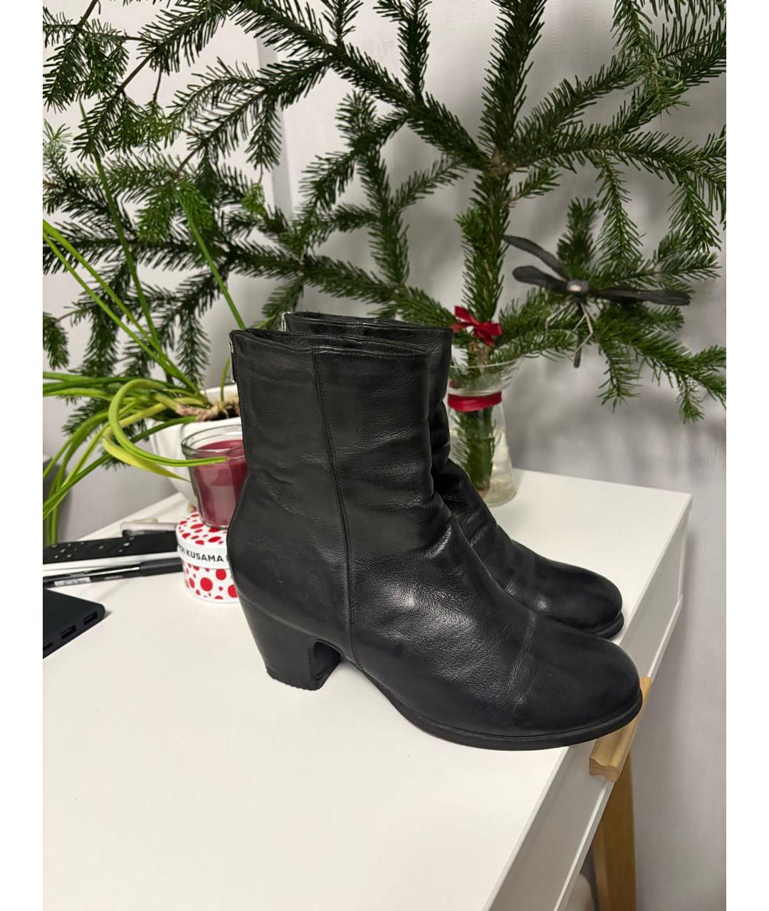 OFFICINE CREATIVE Черные кожаные ботильоны, фото 3