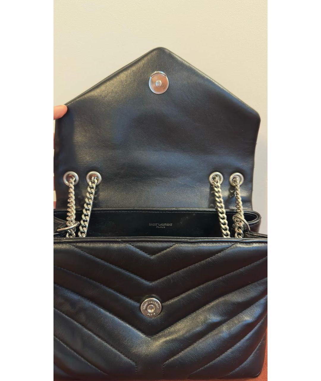 SAINT LAURENT Черная кожаная сумка через плечо, фото 5