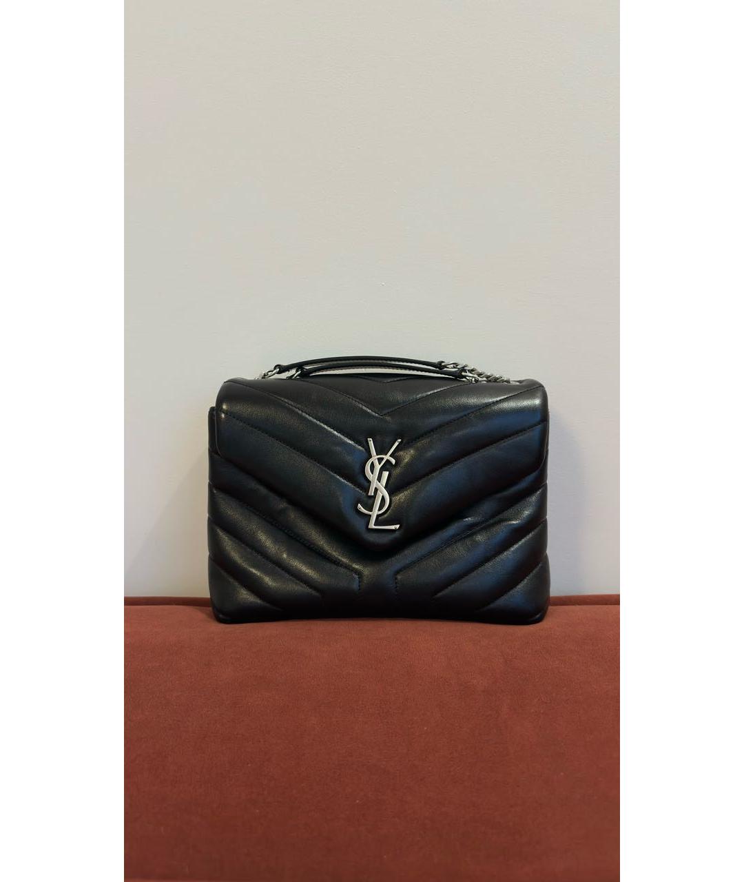 SAINT LAURENT Черная кожаная сумка через плечо, фото 9