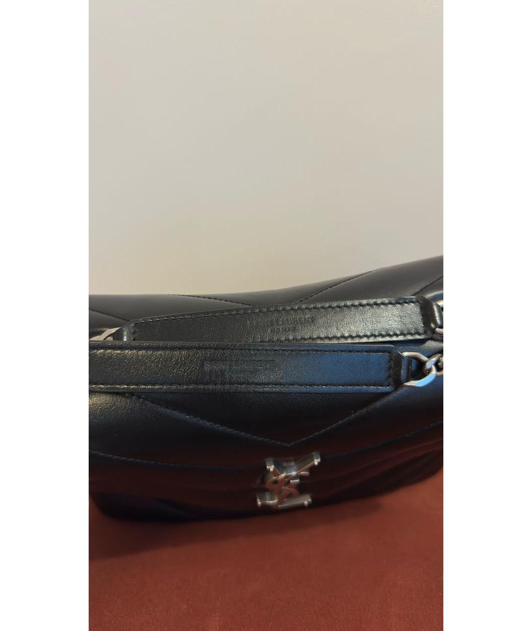 SAINT LAURENT Черная кожаная сумка через плечо, фото 3