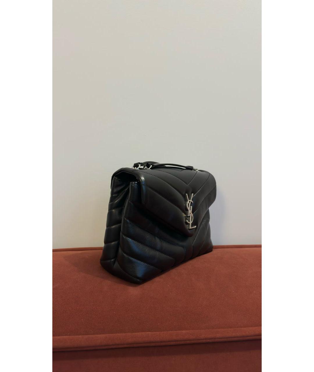 SAINT LAURENT Черная кожаная сумка через плечо, фото 2