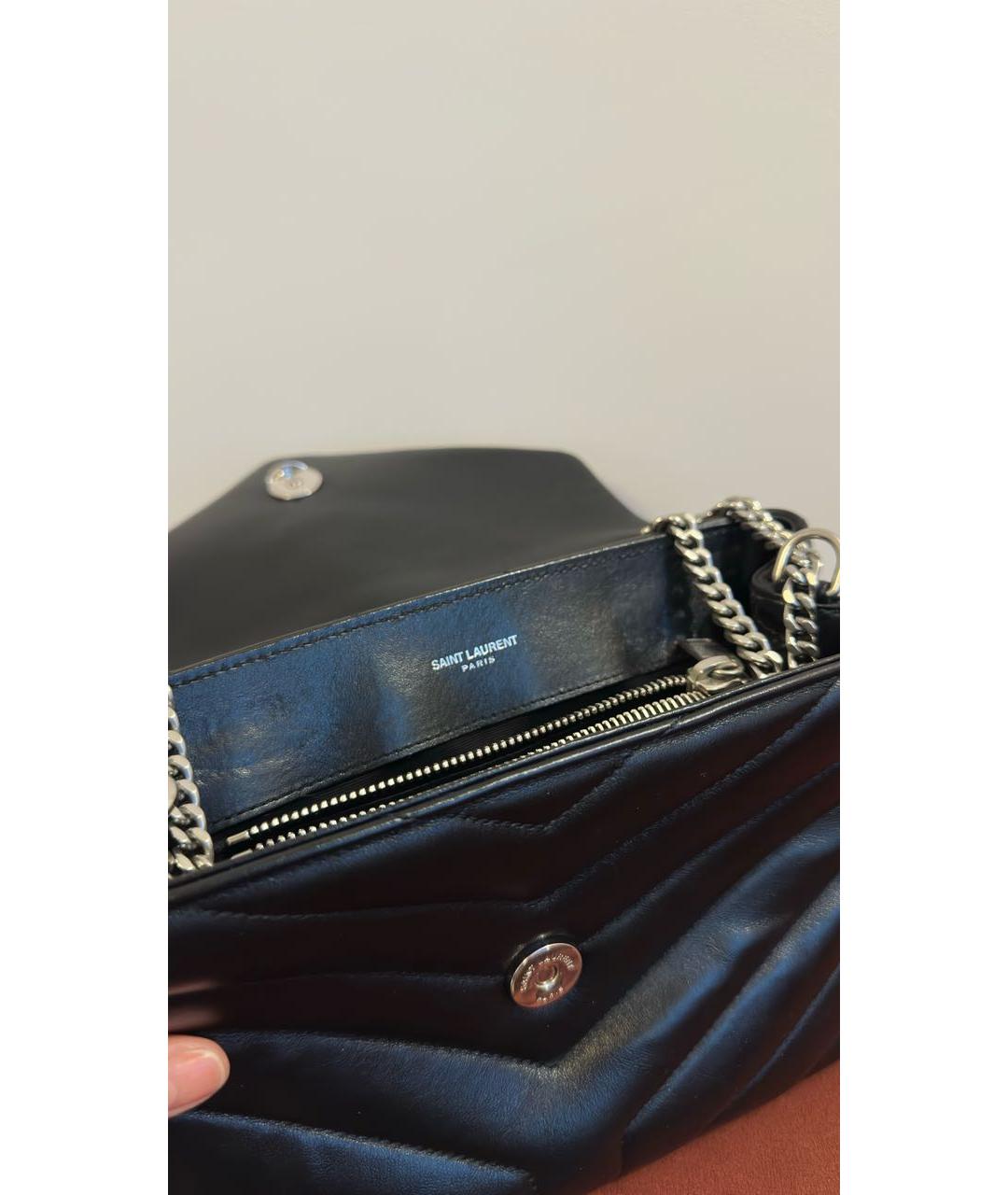 SAINT LAURENT Черная кожаная сумка через плечо, фото 4