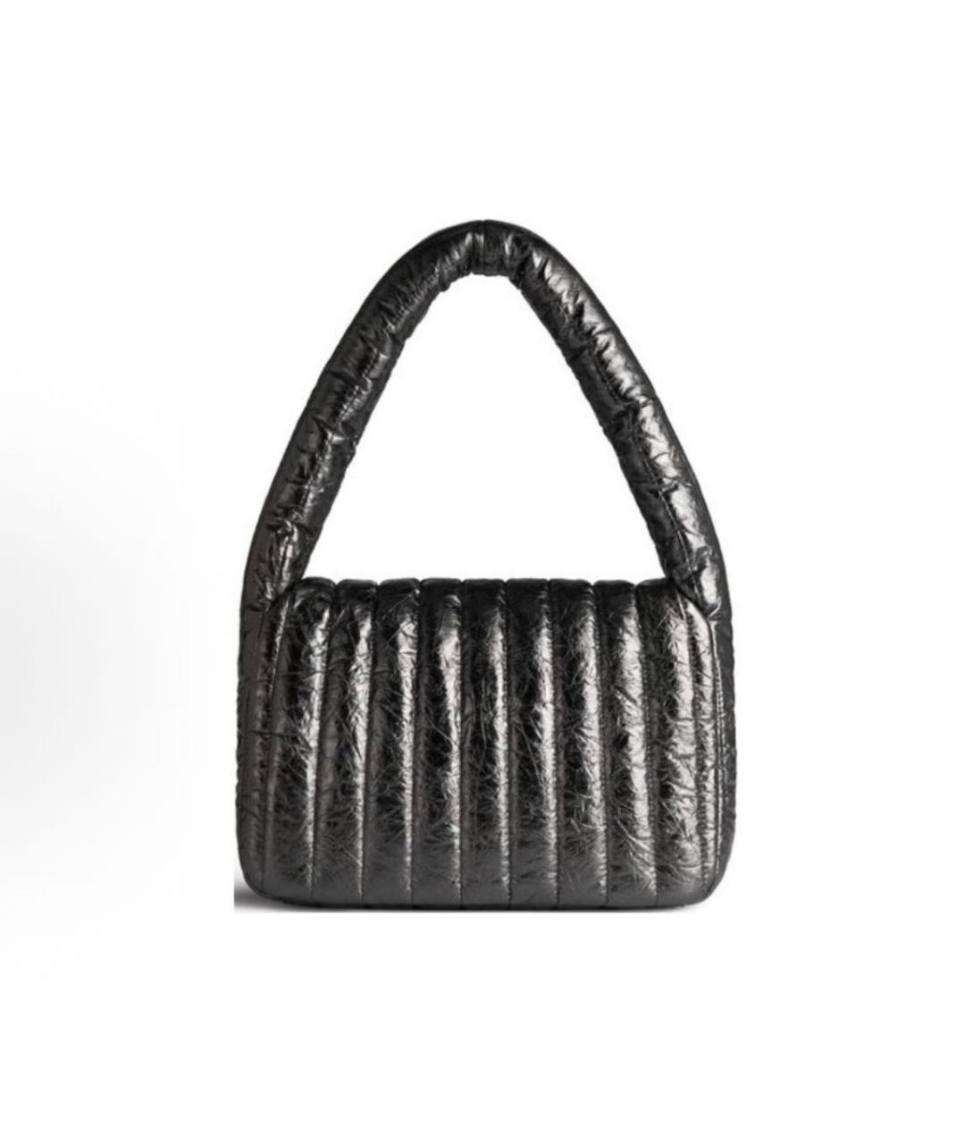 BALENCIAGA Черная кожаная сумка с короткими ручками, фото 4