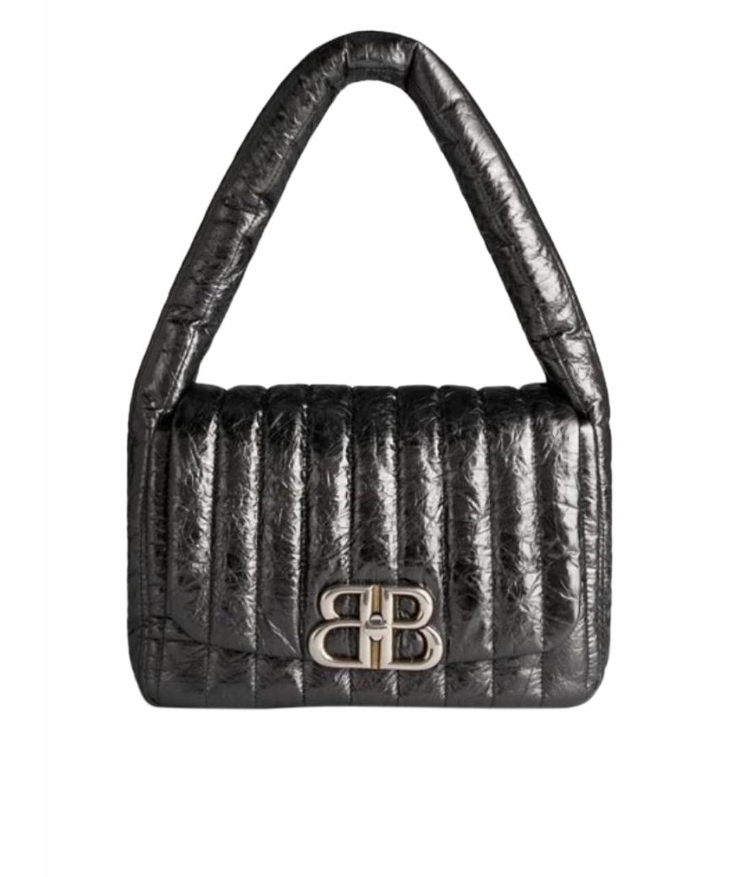 BALENCIAGA Черная кожаная сумка с короткими ручками, фото 1