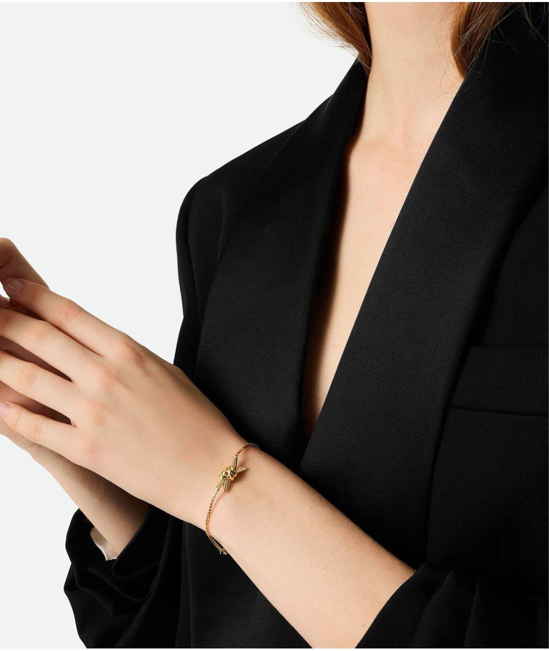 BOTTEGA VENETA Золотой серебряный браслет, фото 2