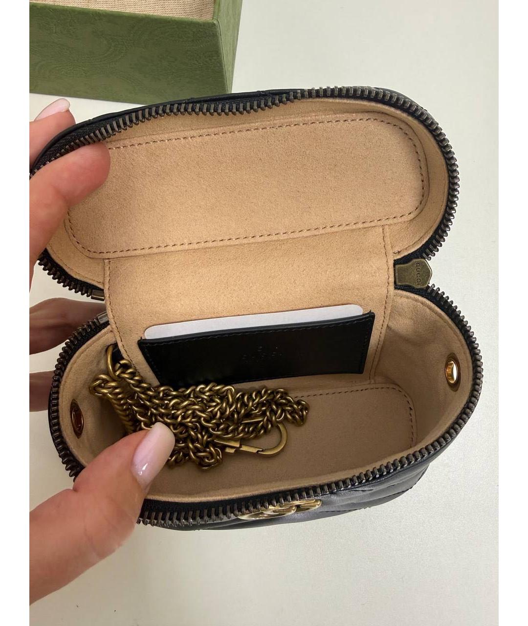 GUCCI Черная кожаная сумка через плечо, фото 4