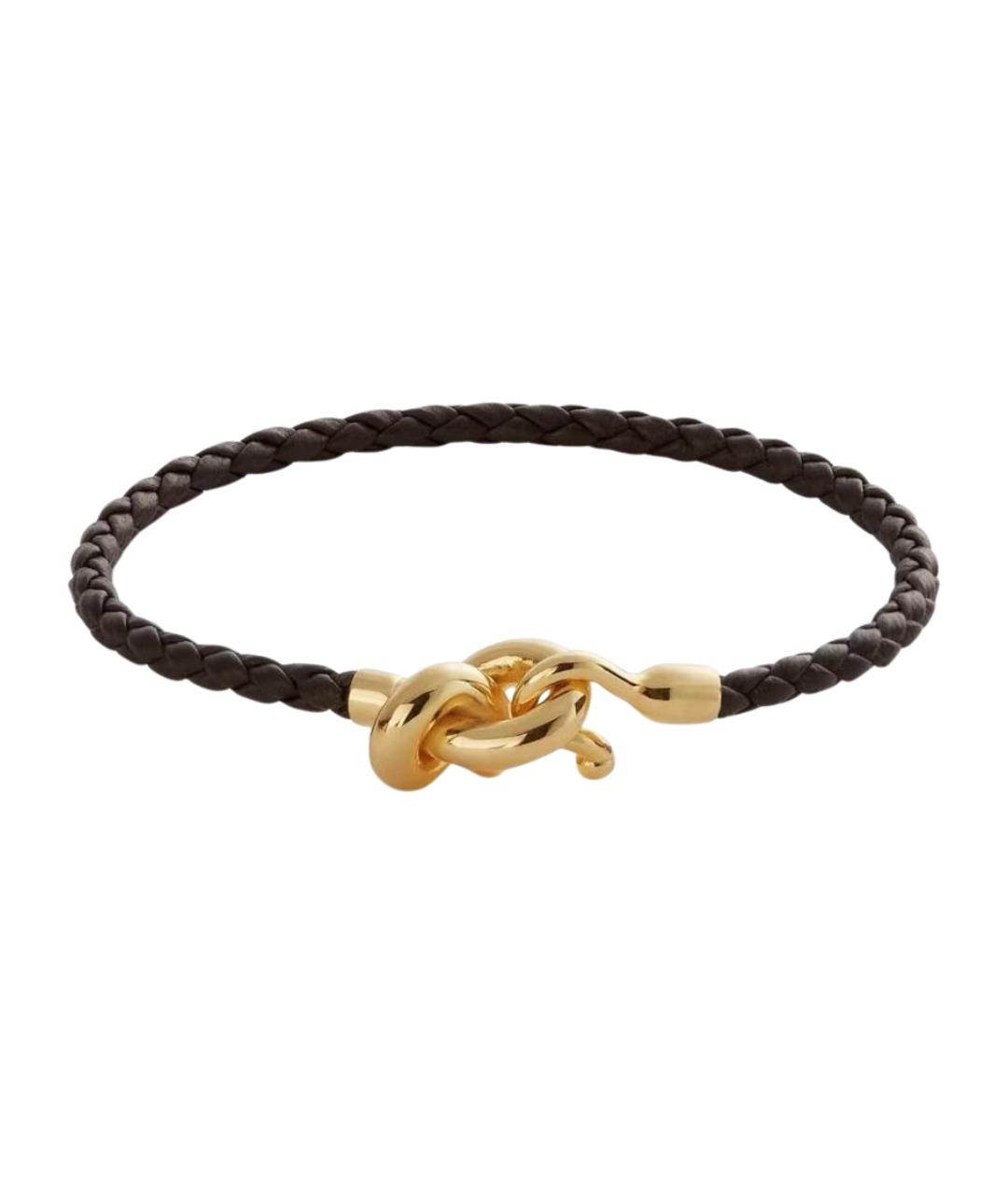 BOTTEGA VENETA Коричневый кожаный браслет, фото 1