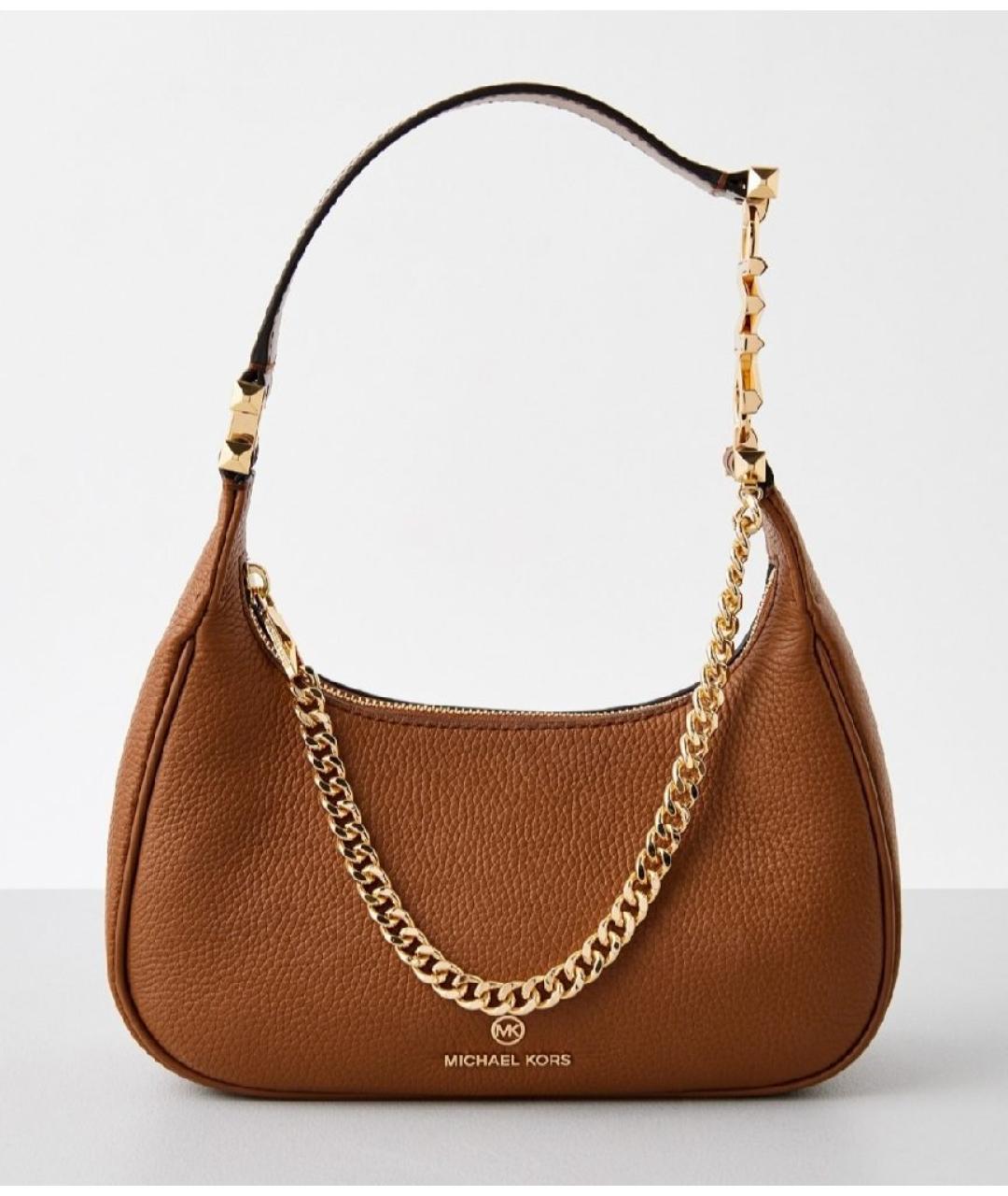 MICHAEL KORS Коричневая кожаная сумка с короткими ручками, фото 5