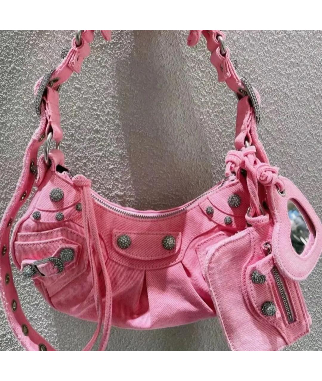 BALENCIAGA Розовая кожаная сумка через плечо, фото 4