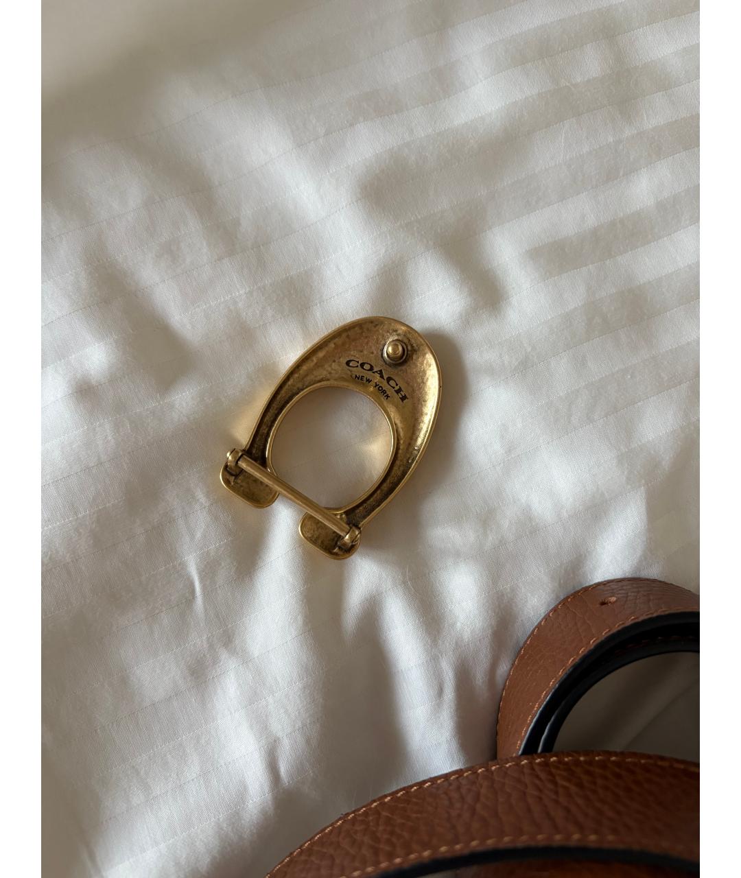 COACH Коричневый кожаный ремень, фото 2