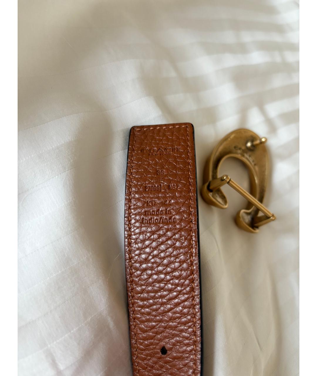 COACH Коричневый кожаный ремень, фото 3