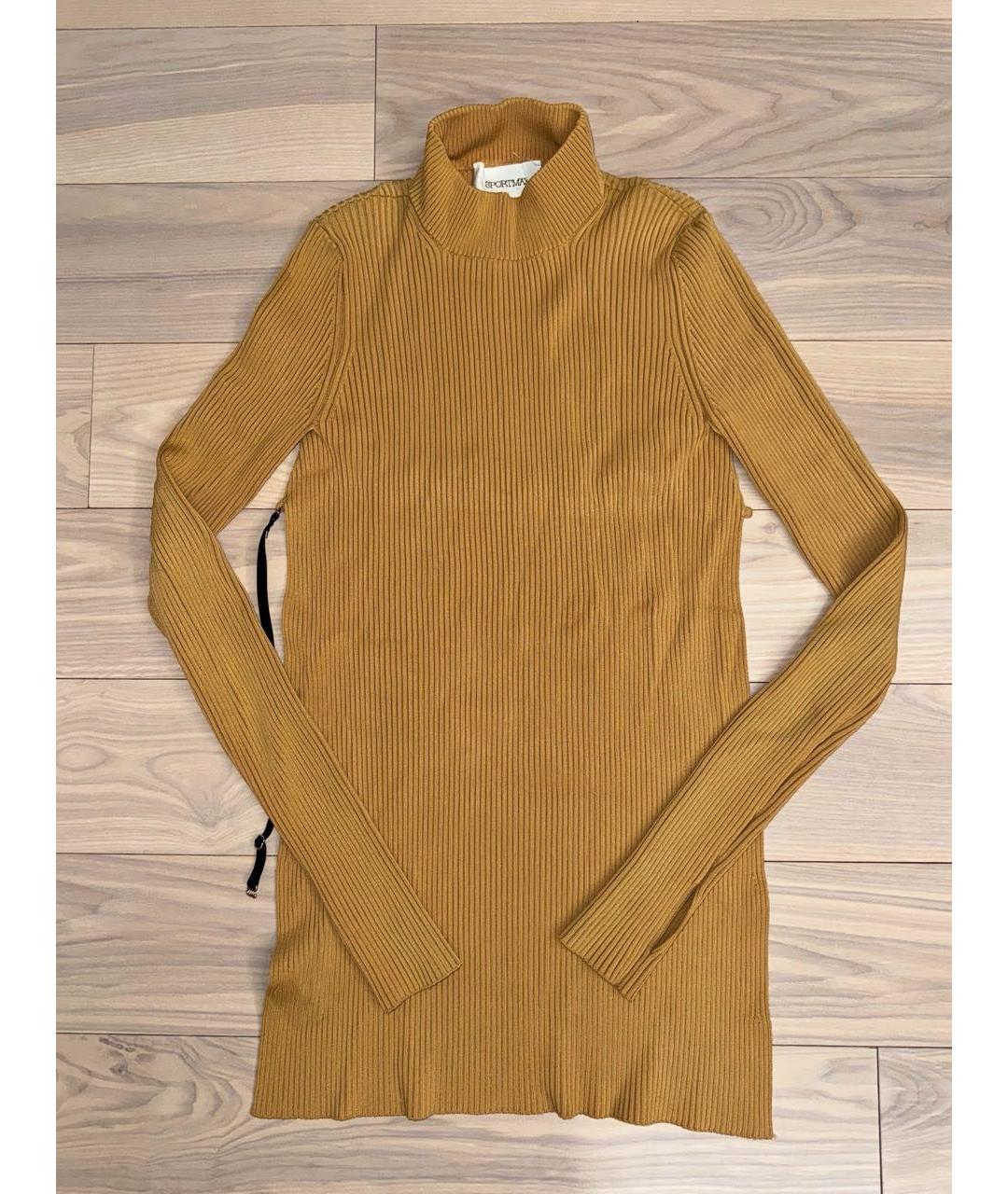 SPORTMAX Горчичная вискозная водолазка, фото 6