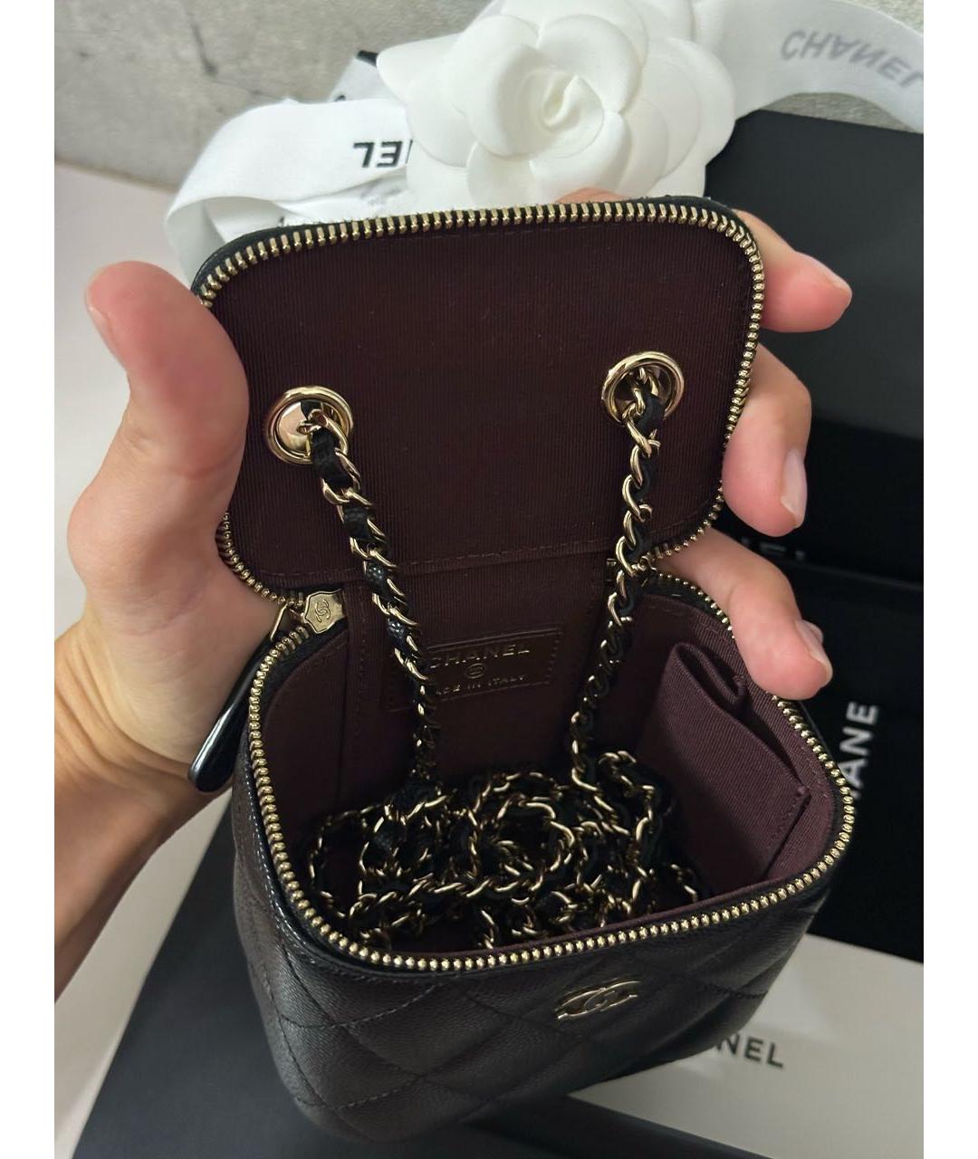 CHANEL Черная кожаная сумка через плечо, фото 7