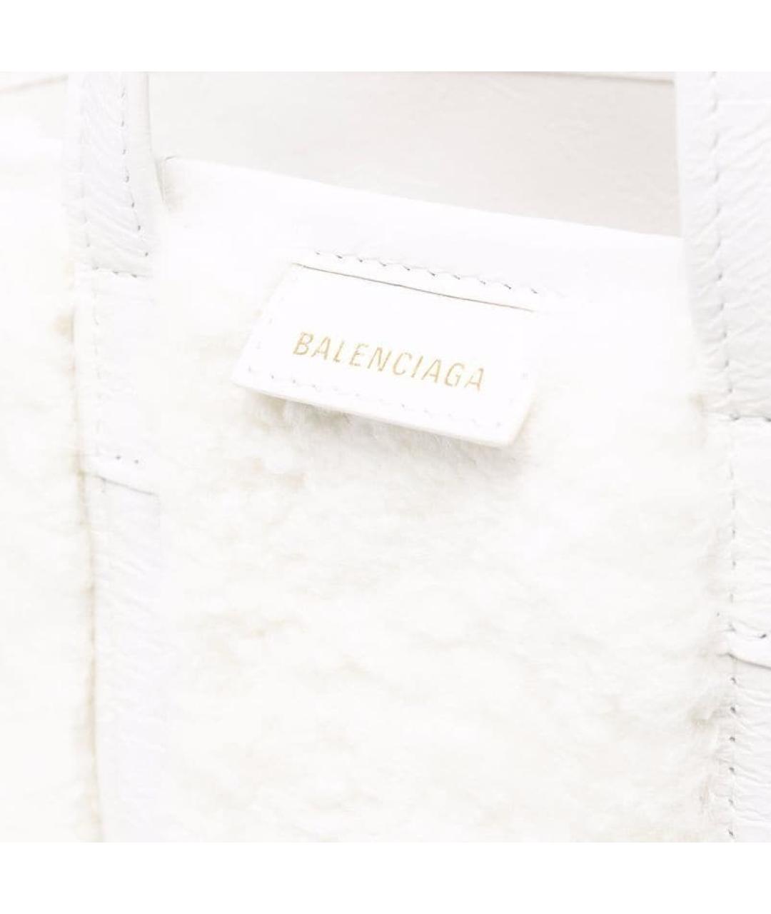 BALENCIAGA Белая кожаная сумка через плечо, фото 3