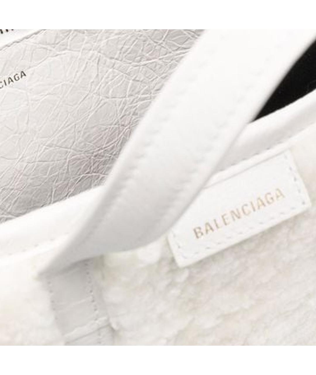 BALENCIAGA Белая кожаная сумка через плечо, фото 4