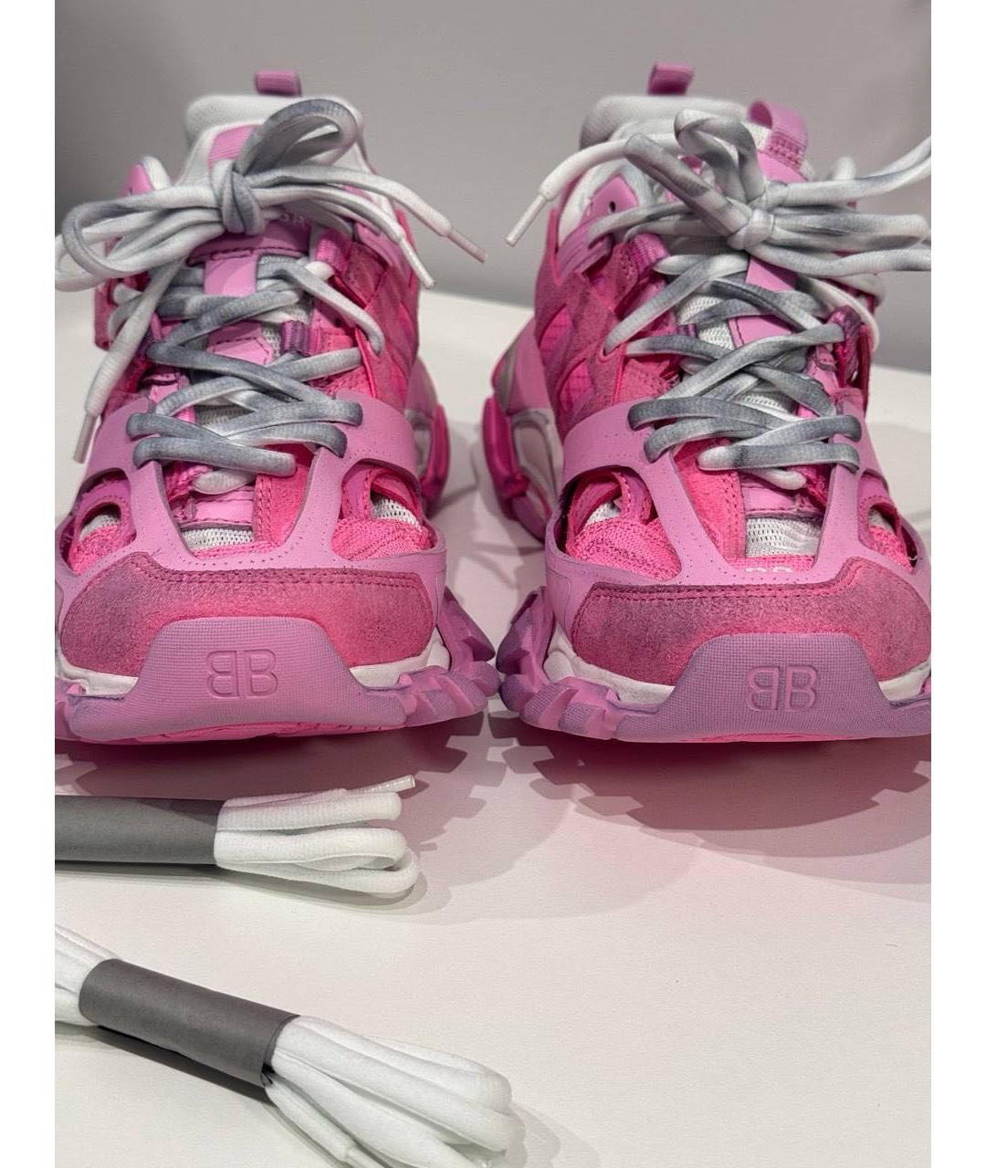BALENCIAGA Розовые текстильные кроссовки, фото 3