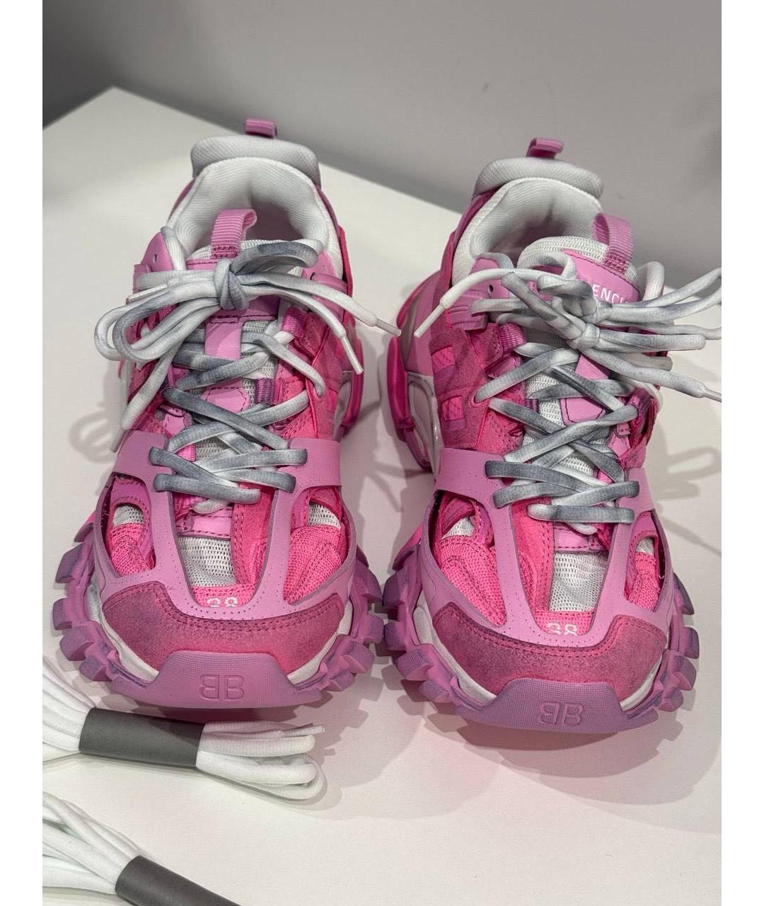 BALENCIAGA Розовые текстильные кроссовки, фото 4