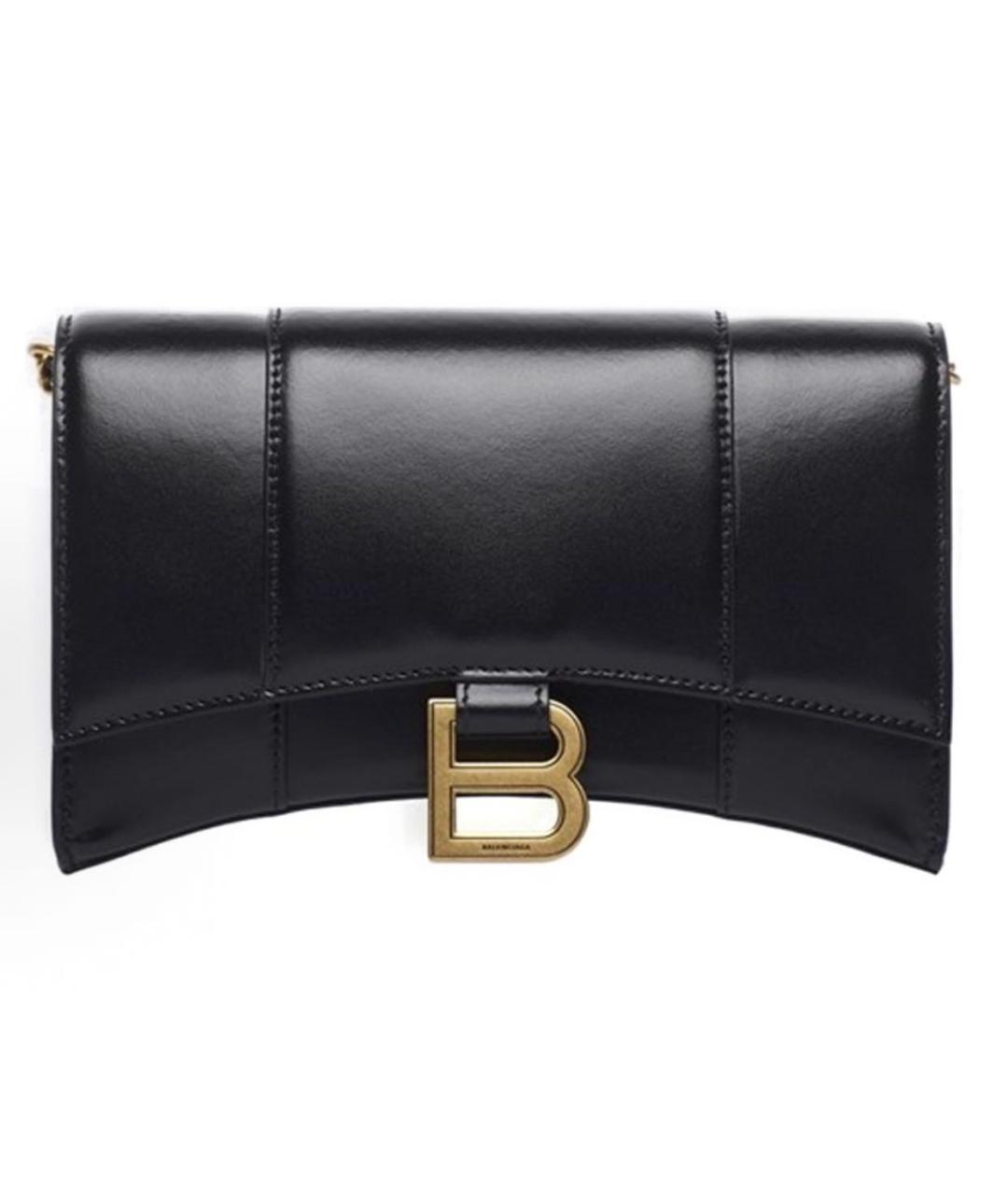 BALENCIAGA Черная кожаная сумка через плечо, фото 2