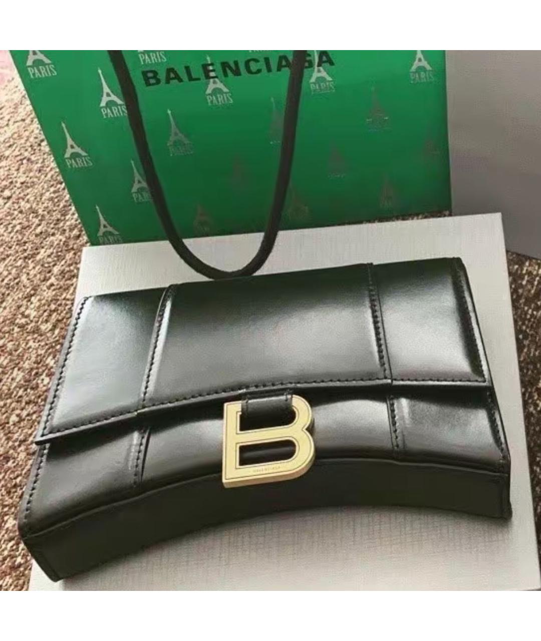 BALENCIAGA Черная кожаная сумка через плечо, фото 4