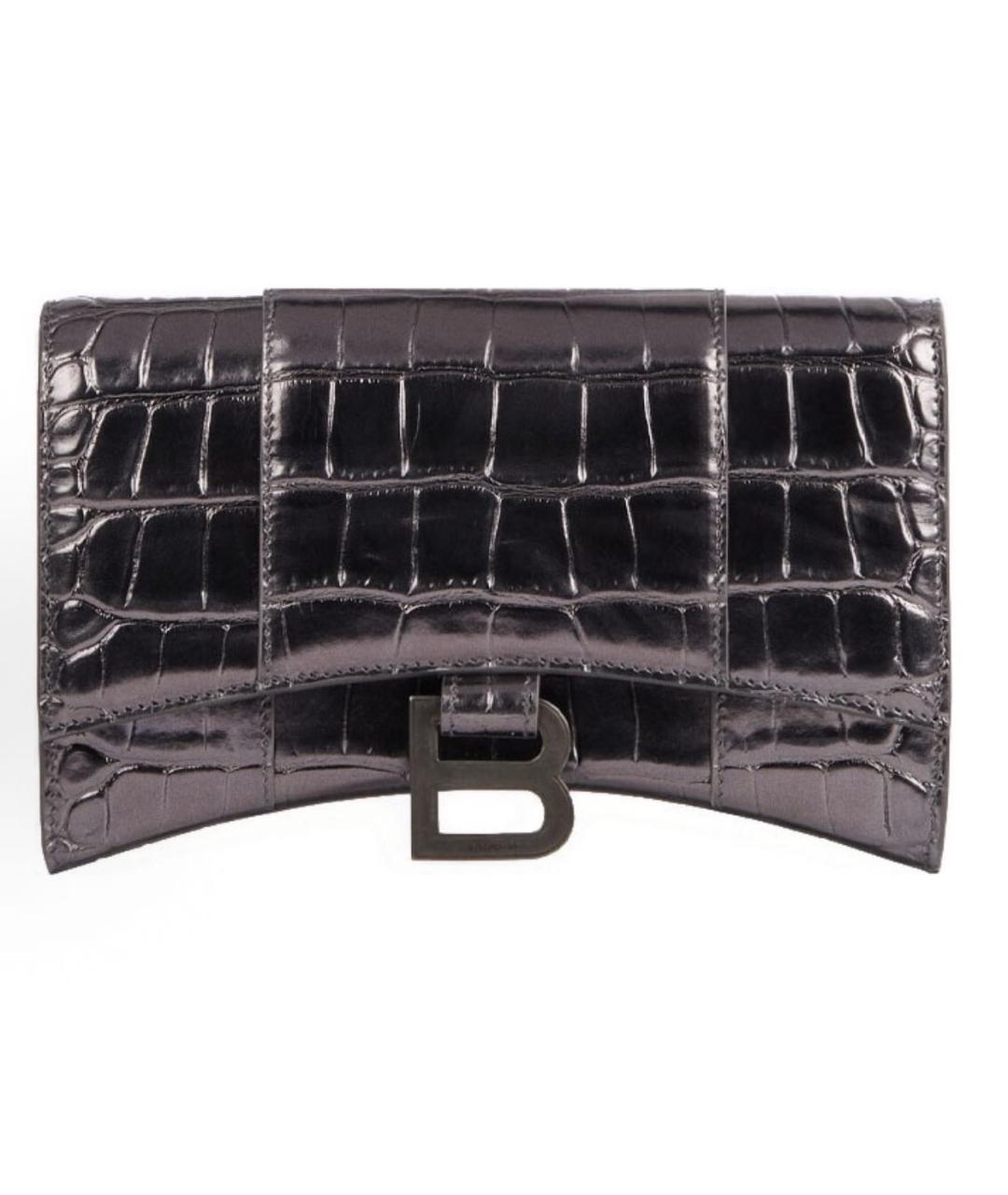 BALENCIAGA Серебряная кожаная сумка через плечо, фото 5