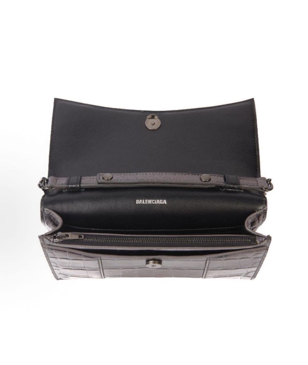 BALENCIAGA Серебряная кожаная сумка через плечо, фото 2