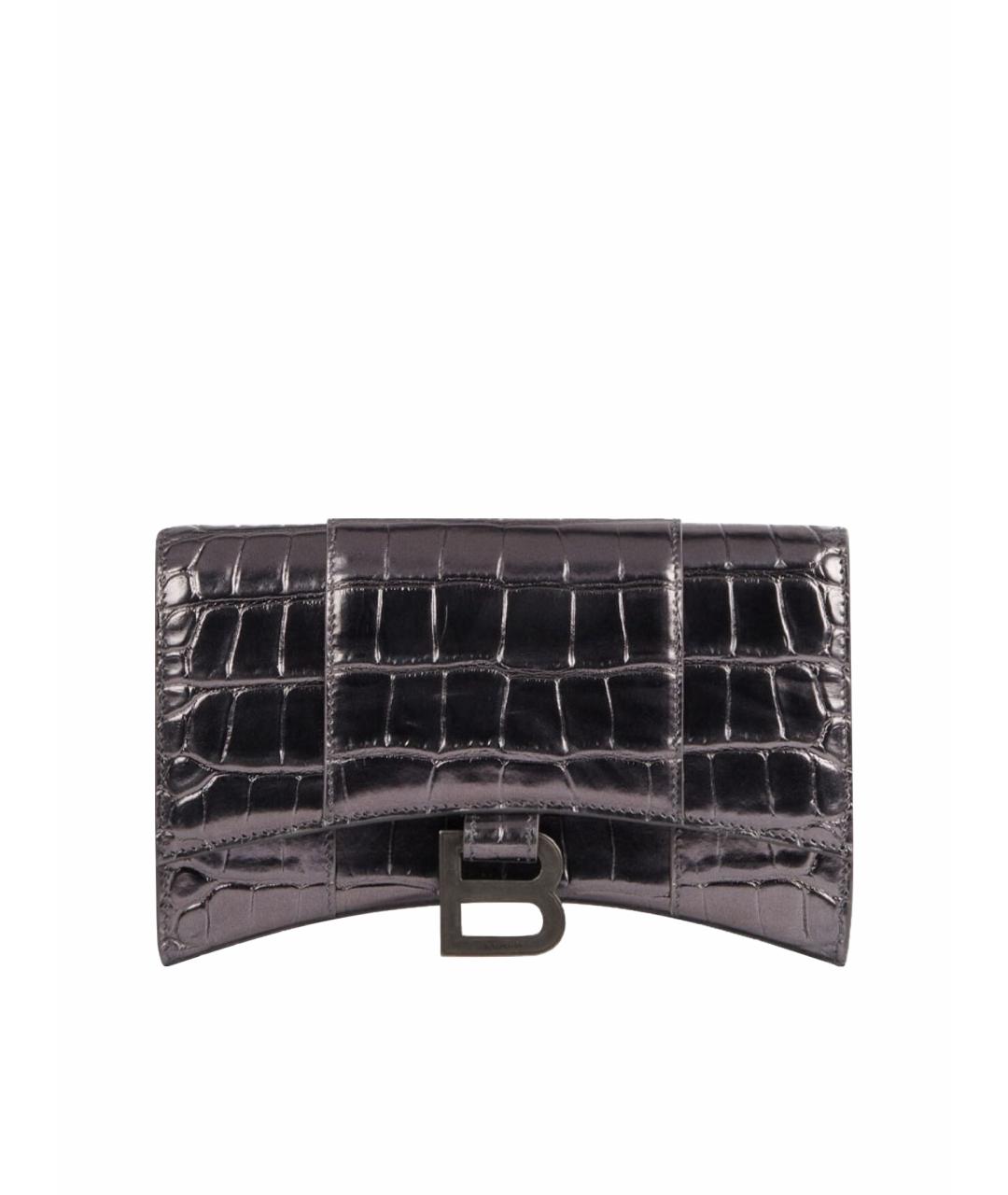 BALENCIAGA Серебряная кожаная сумка через плечо, фото 1