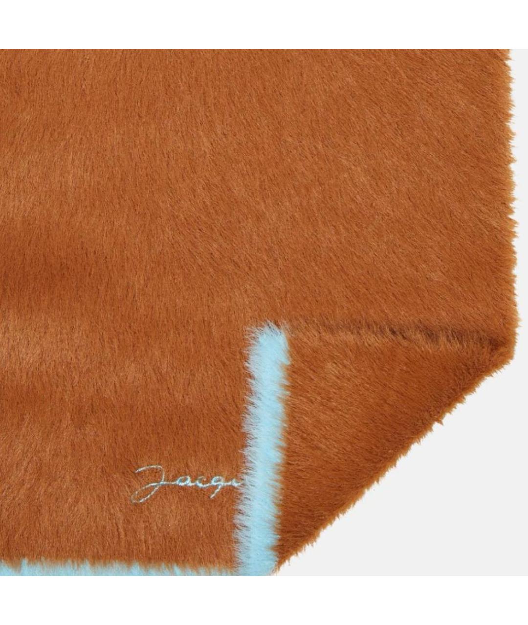 JACQUEMUS Коричневый шерстяной шарф, фото 3