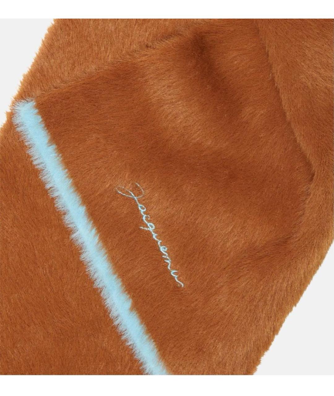 JACQUEMUS Коричневый шерстяной шарф, фото 2