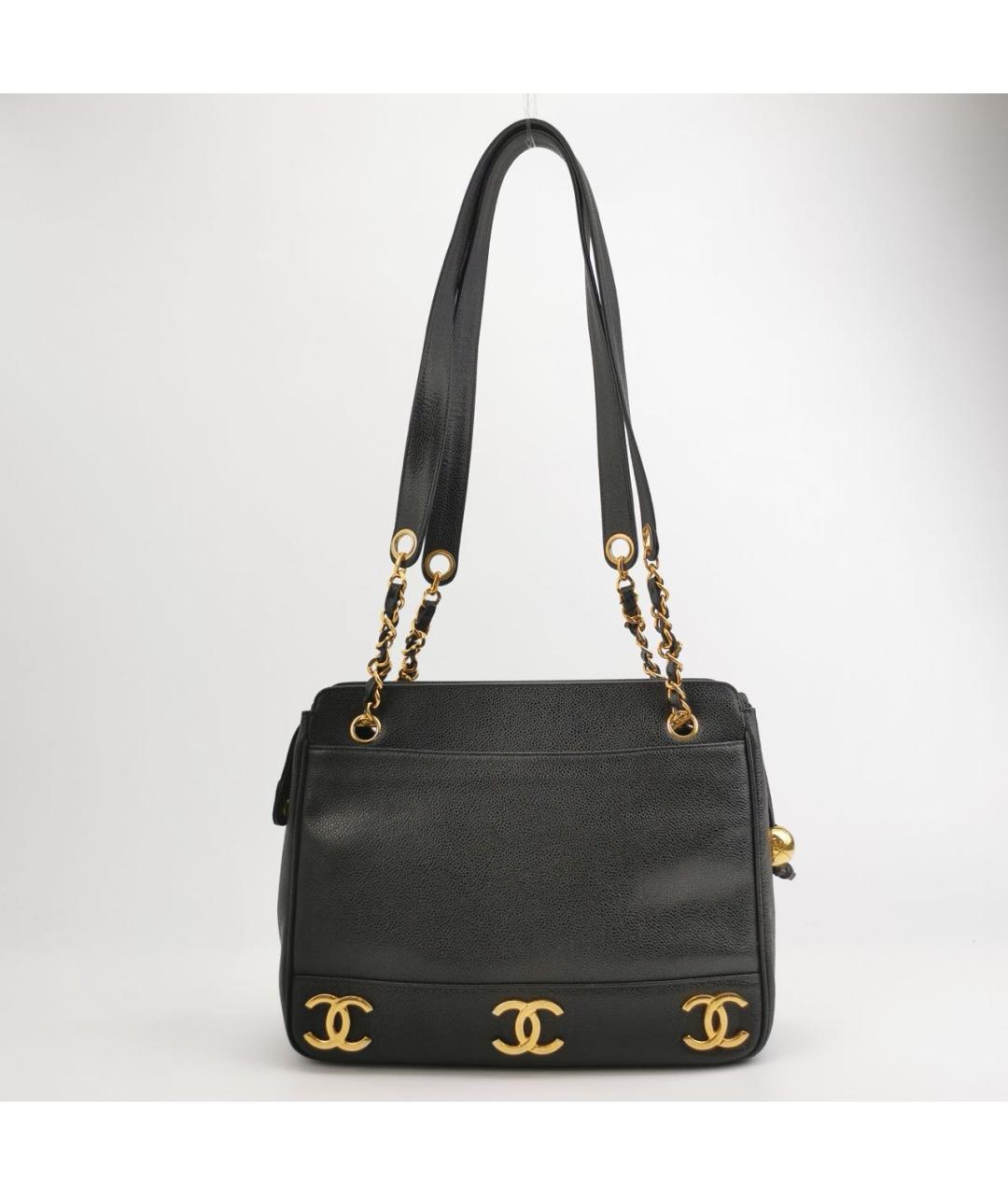 CHANEL Черная кожаная сумка через плечо, фото 4