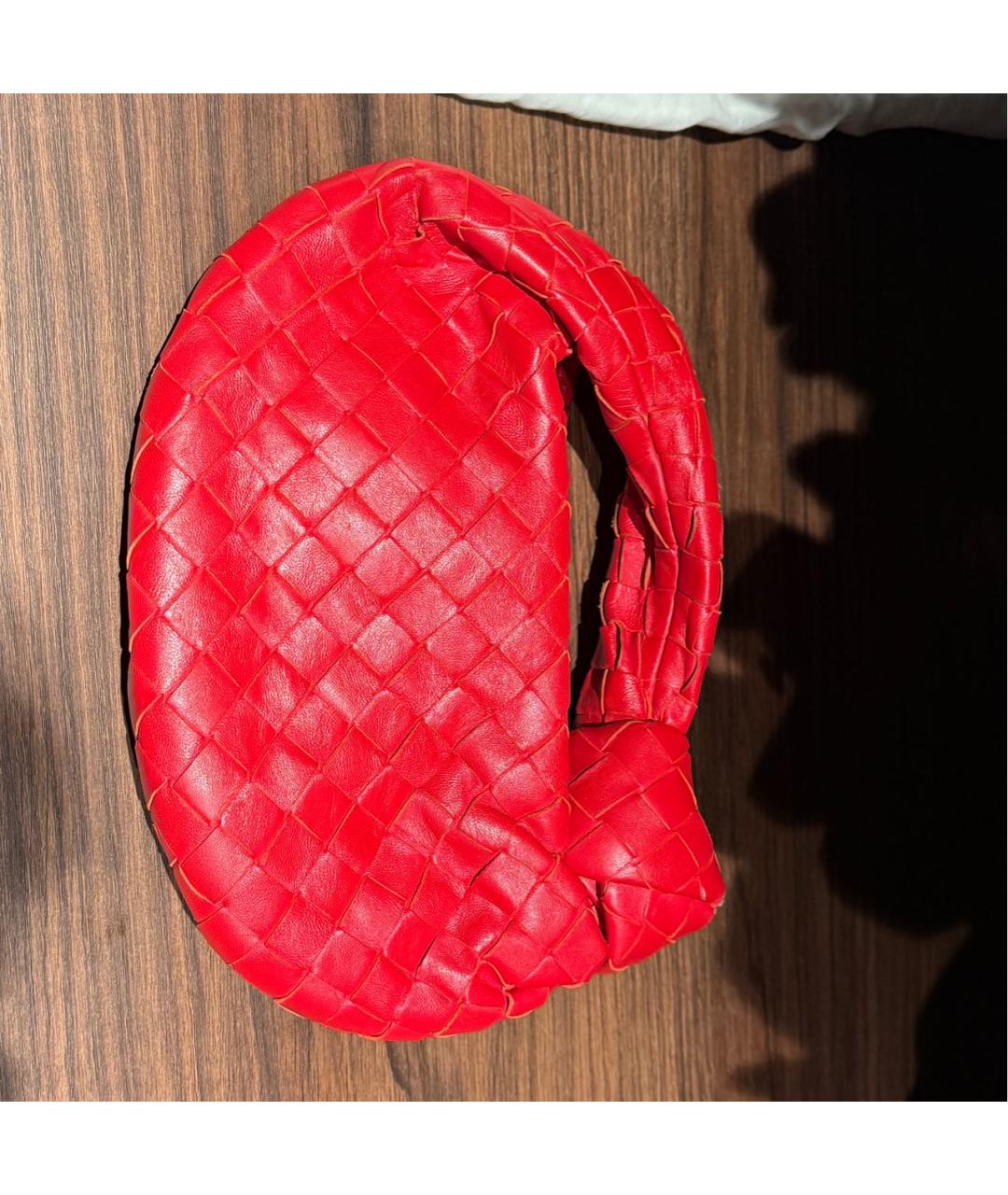 BOTTEGA VENETA Красная кожаная сумка с короткими ручками, фото 4