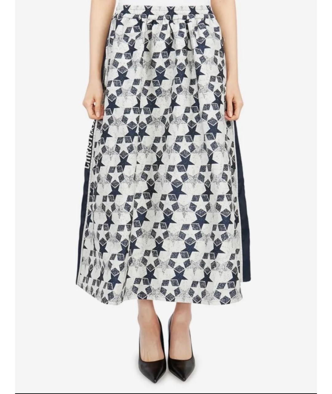 CHRISTIAN DIOR Мульти полиэстеровая юбка миди, фото 5
