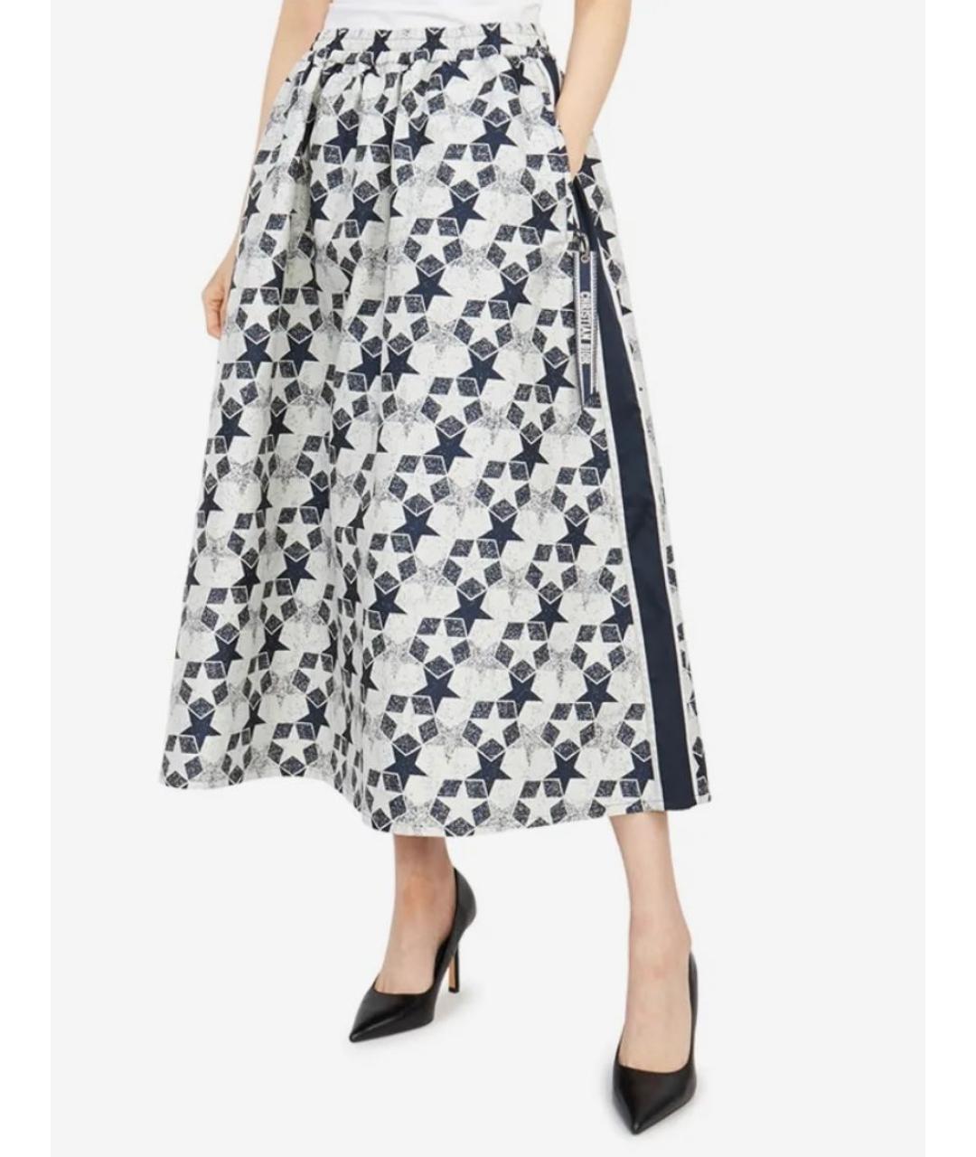 CHRISTIAN DIOR Мульти полиэстеровая юбка миди, фото 3