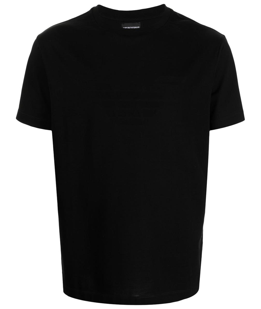 EMPORIO ARMANI Черная хлопковая футболка, фото 1