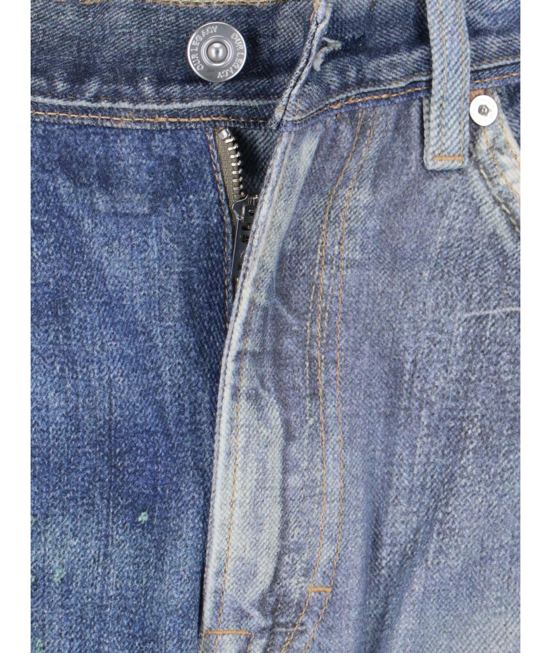 OUR LEGACY Голубые хлопковые прямые джинсы, фото 5