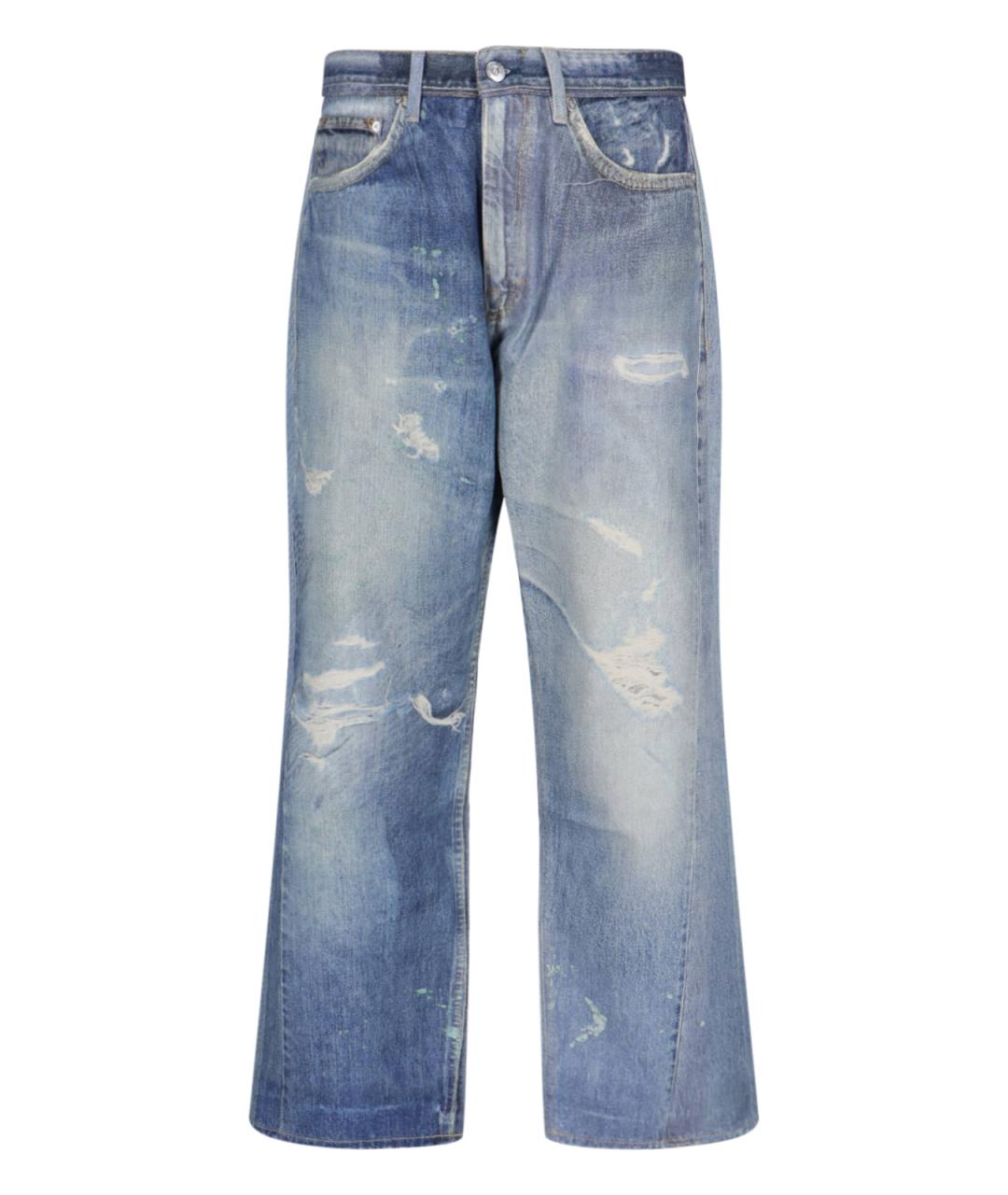 OUR LEGACY Голубые хлопковые прямые джинсы, фото 1