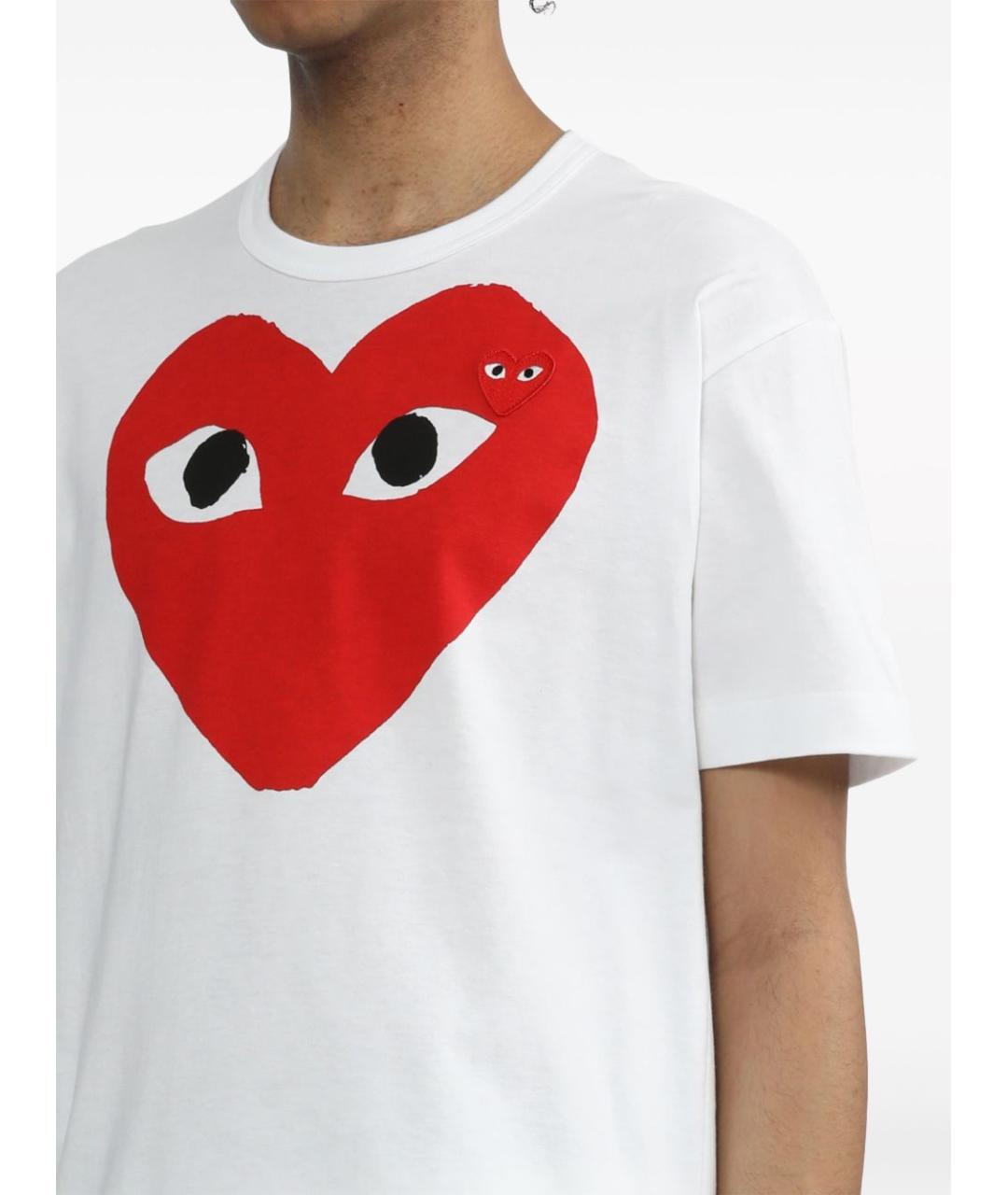 COMME DES GARÇONS Белая хлопковая футболка, фото 6