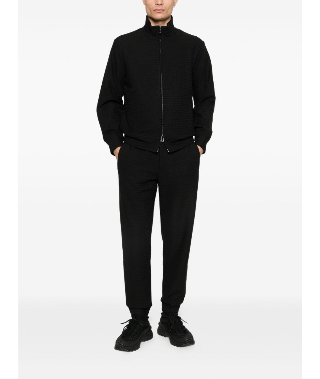 EMPORIO ARMANI Черные хлопковые повседневные брюки, фото 4