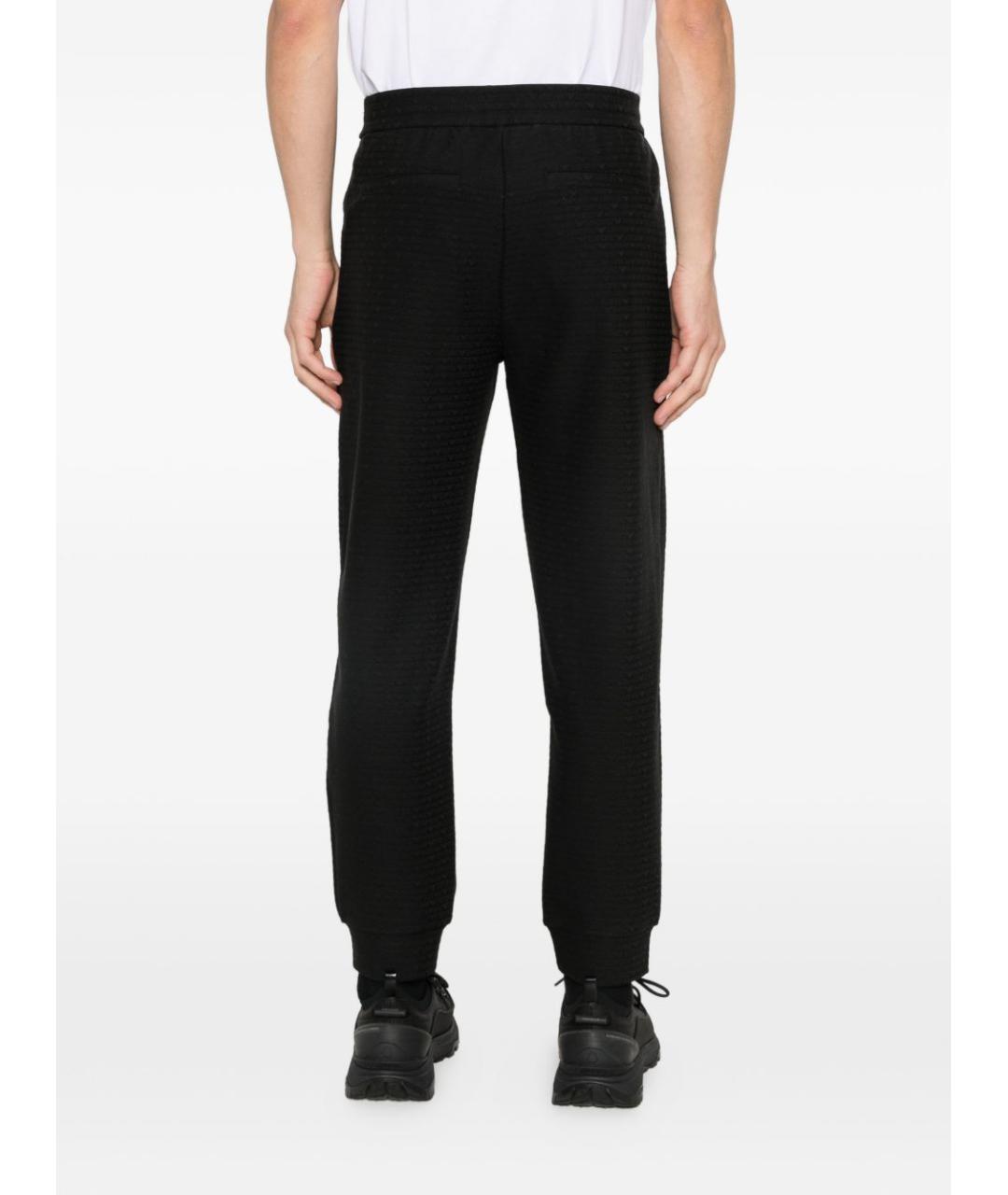 EMPORIO ARMANI Черные хлопковые повседневные брюки, фото 3