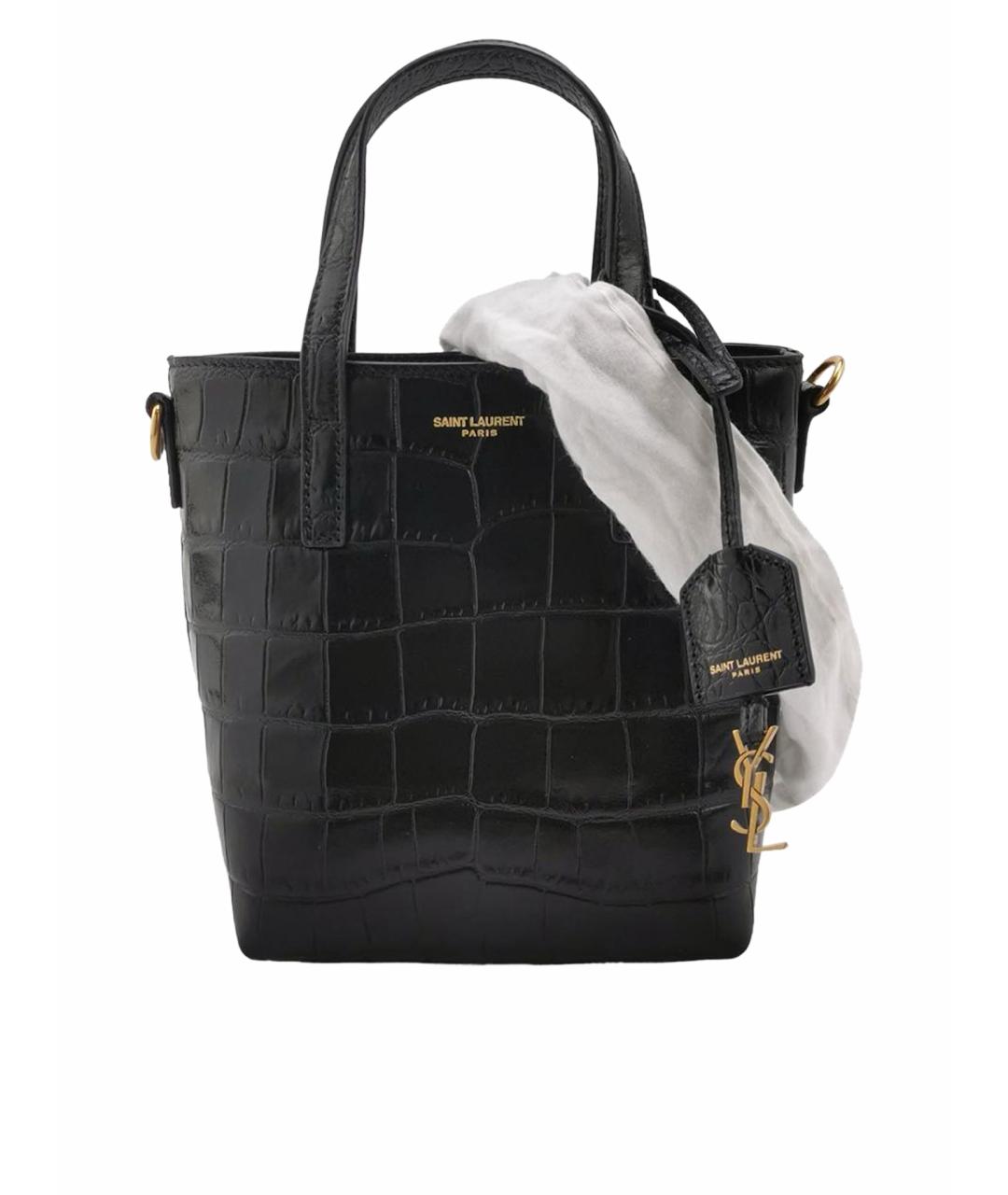 SAINT LAURENT Черная кожаная сумка через плечо, фото 1