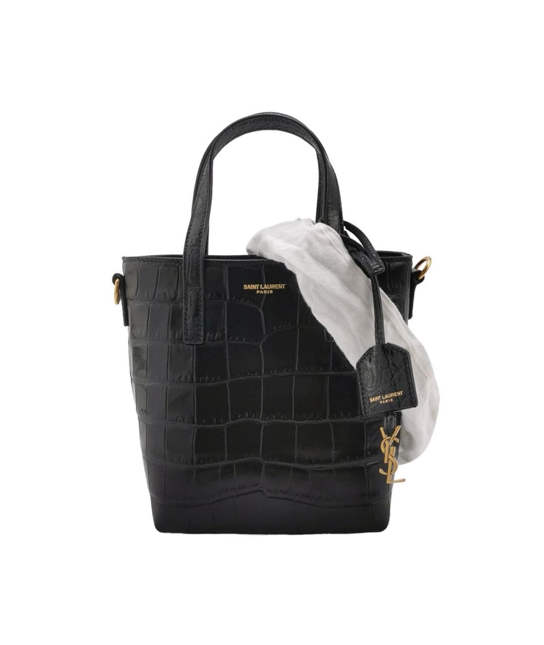 SAINT LAURENT Черная кожаная сумка через плечо, фото 9