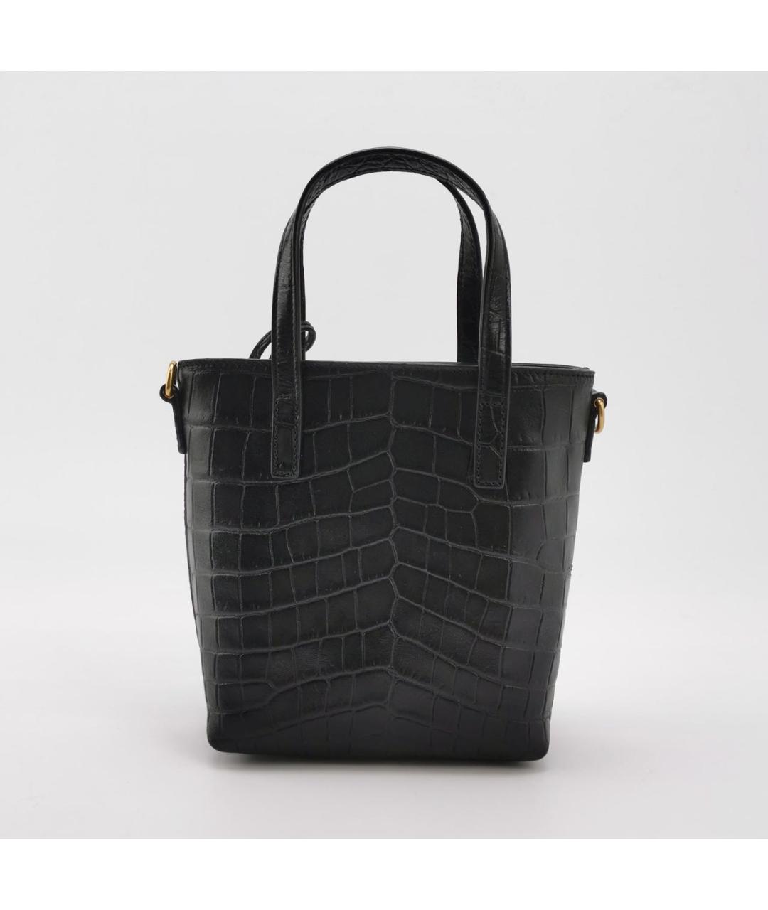 SAINT LAURENT Черная кожаная сумка через плечо, фото 4