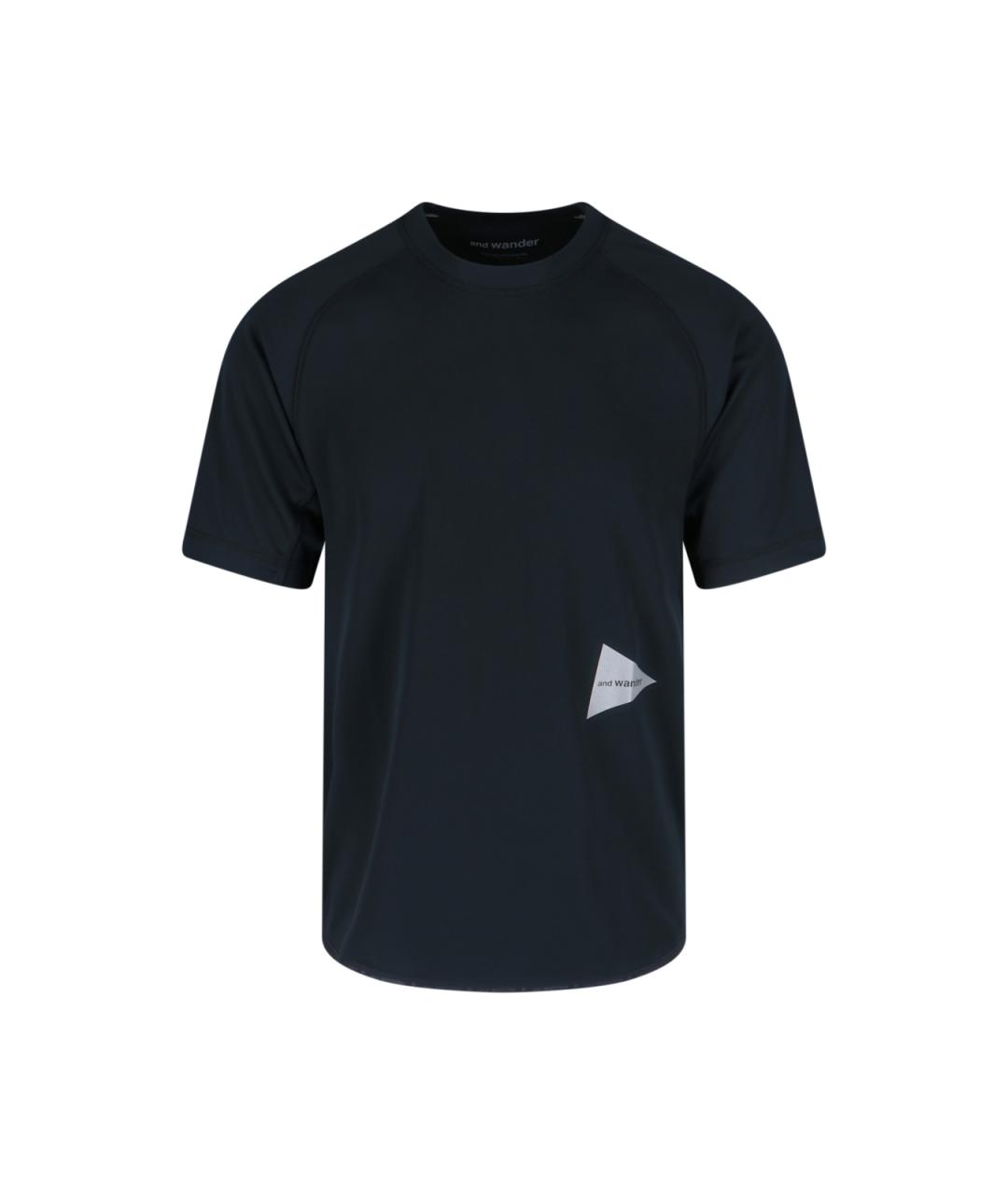AND WANDER Черная футболка, фото 1