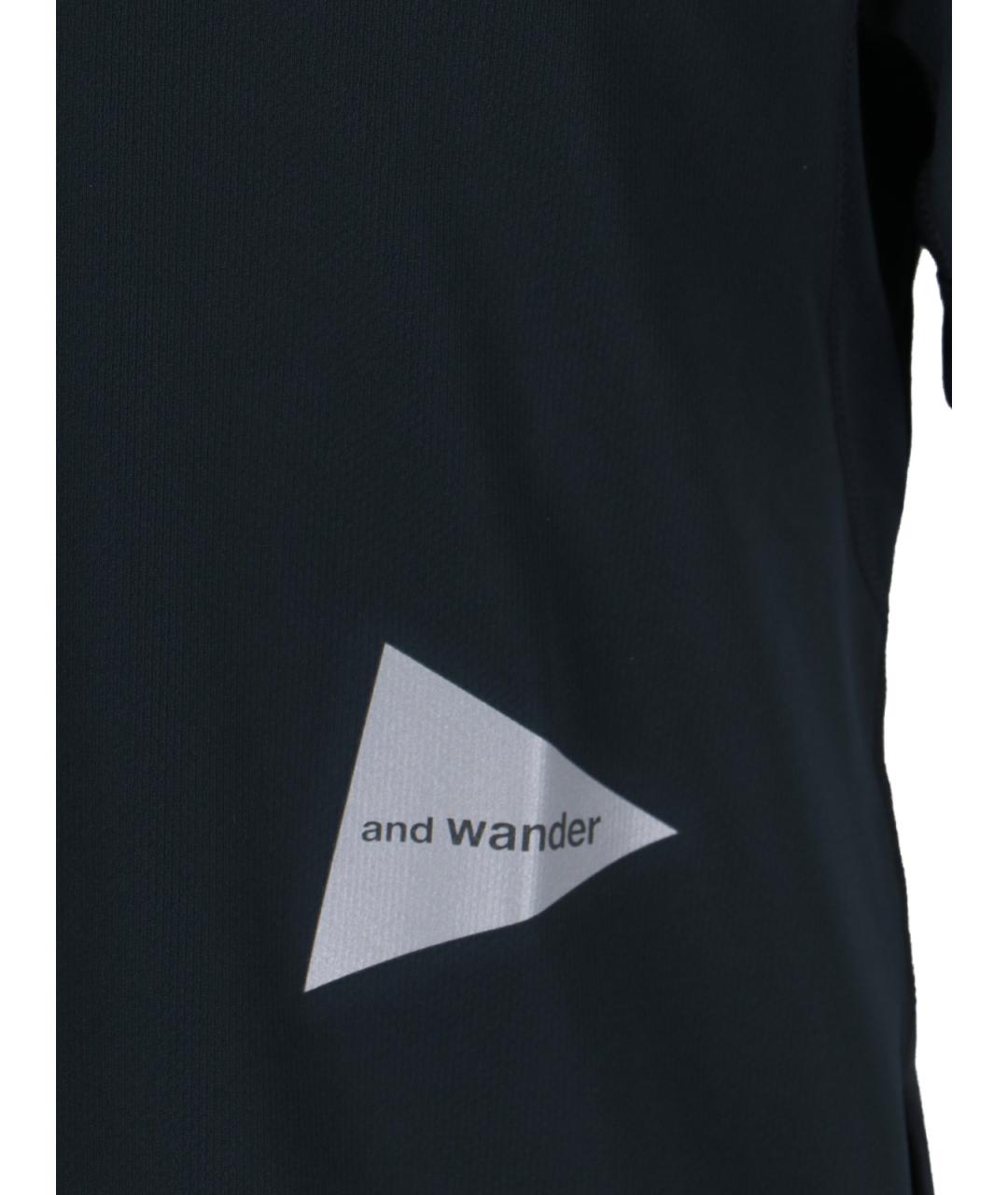 AND WANDER Черная футболка, фото 3