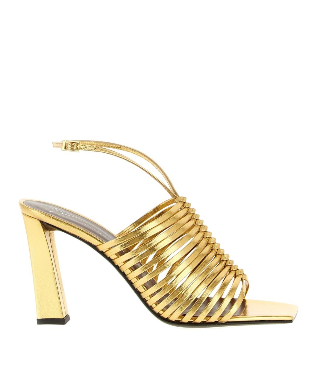 GIUSEPPE ZANOTTI DESIGN Золотые кожаные босоножки, фото 1