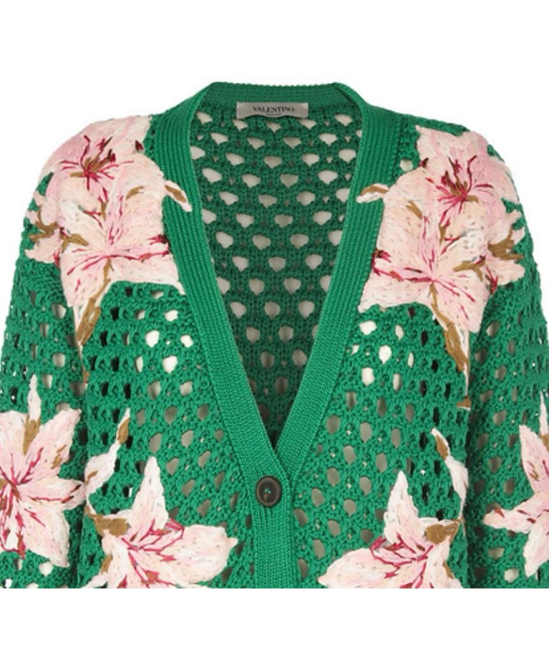 VALENTINO Зеленый хлопковый кардиган, фото 3