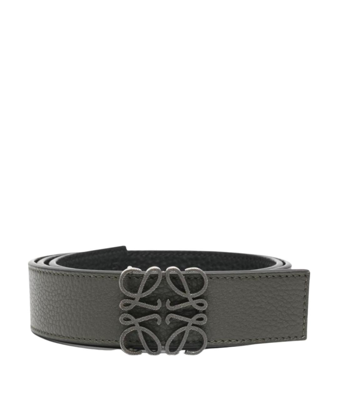 LOEWE Хаки кожаный ремень, фото 1