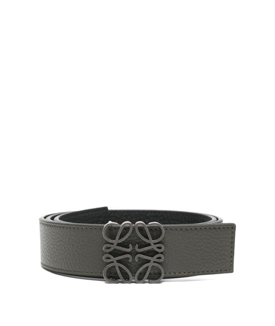 LOEWE Хаки кожаный ремень, фото 4